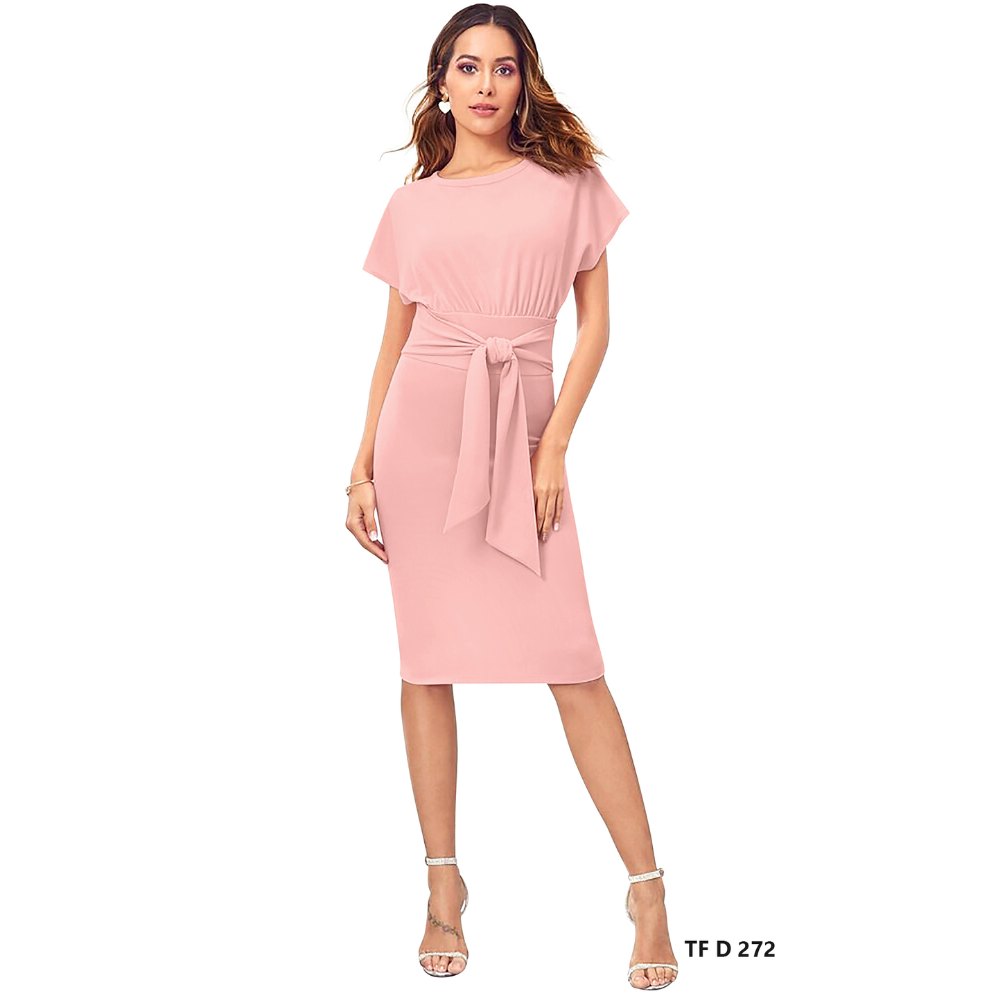 STYLISH PEACH BODYCON DRESS