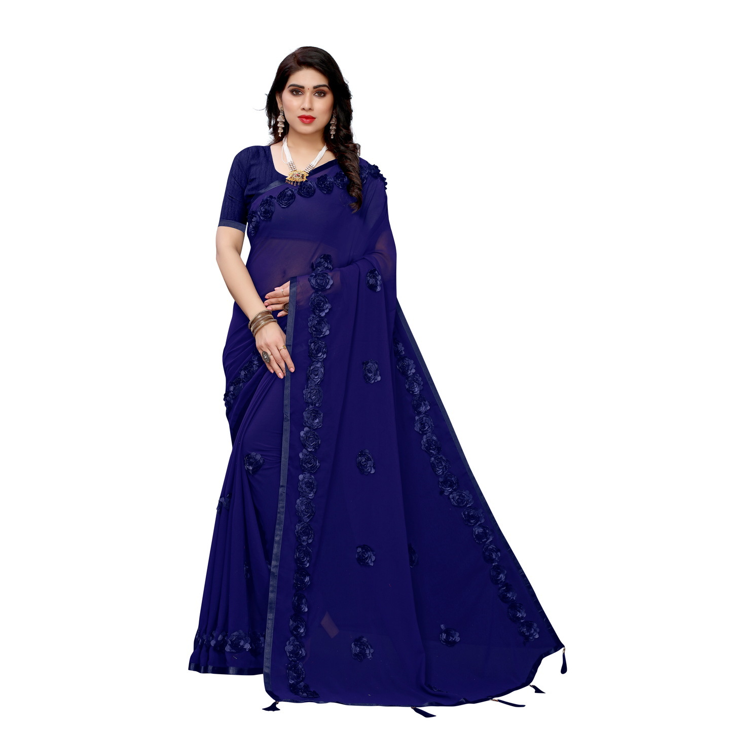 DESIGNER GULABO NAVY BLUE GEORGETTE SAREE