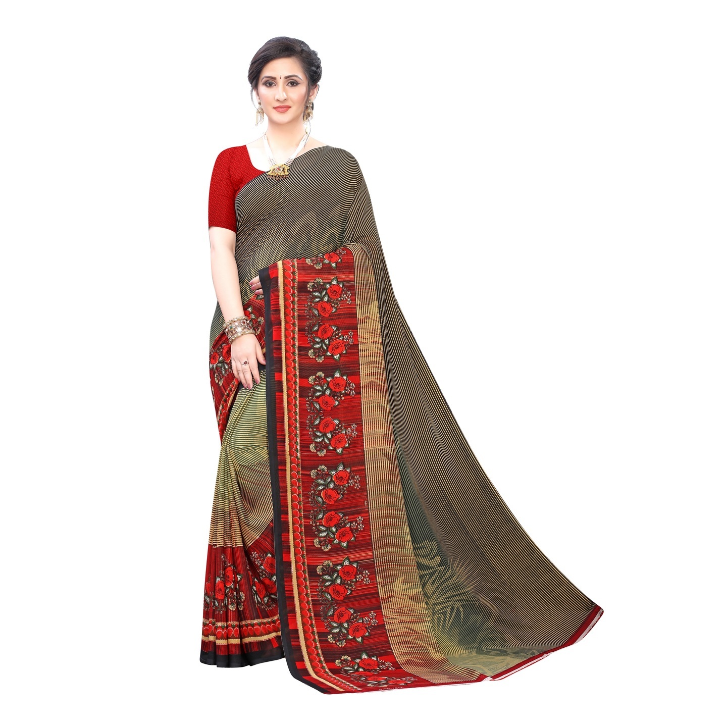 Beautiful Printed Georgette Saree with Blouse Piece