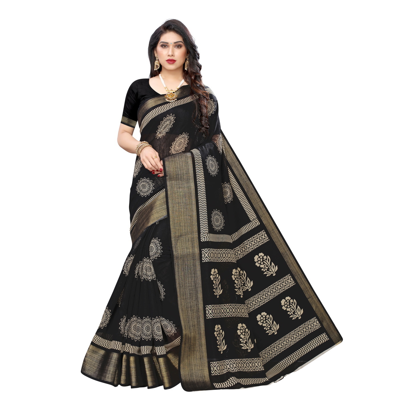 WISDOM BLACK DESIGNER SILK SAREE