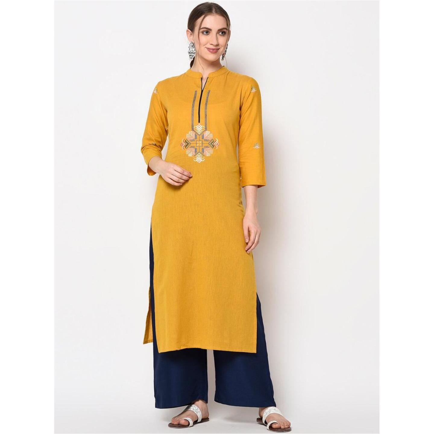 Jaipuri Embroidered Straight Kurta