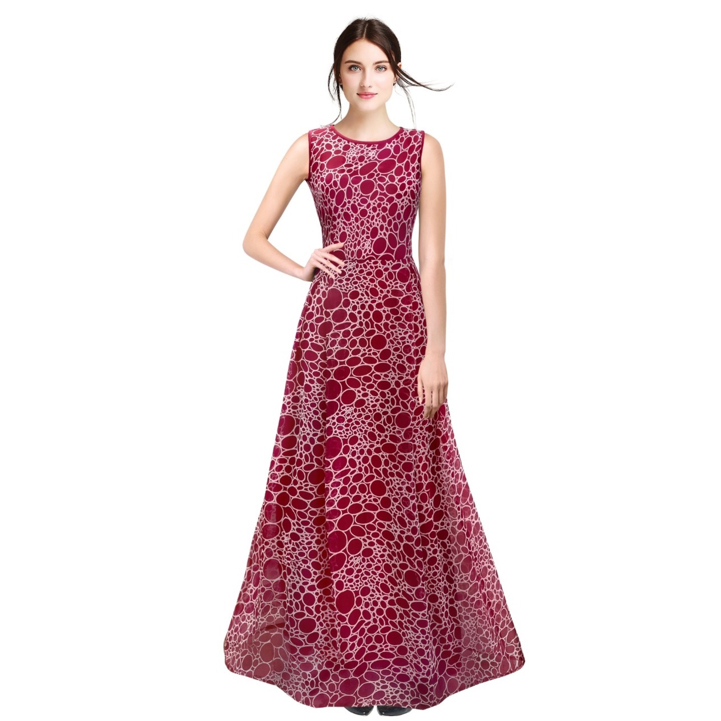 SHOWERY STONE MAROON GOWN