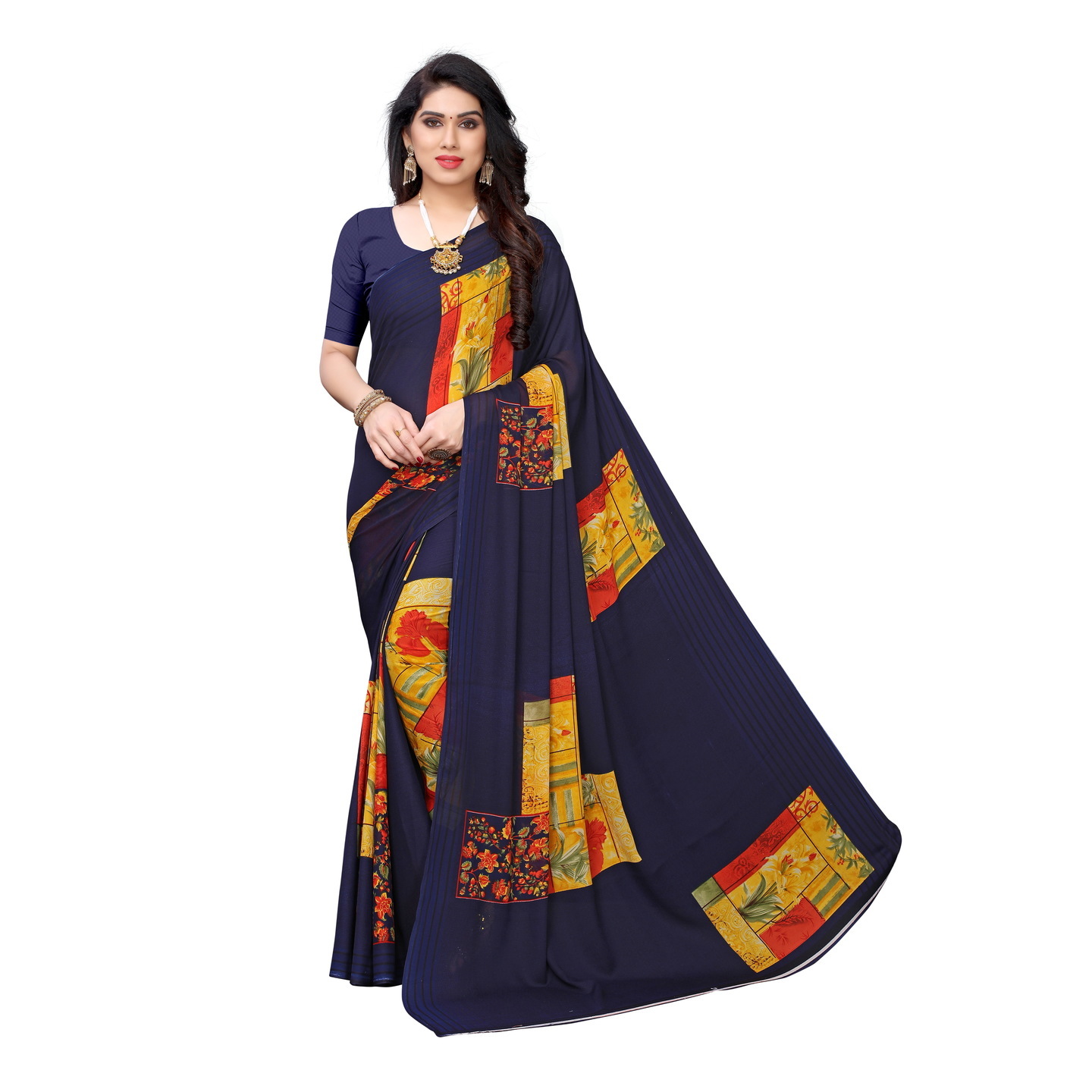 Beautiful Printed Georgette Saree with Blouse Piece