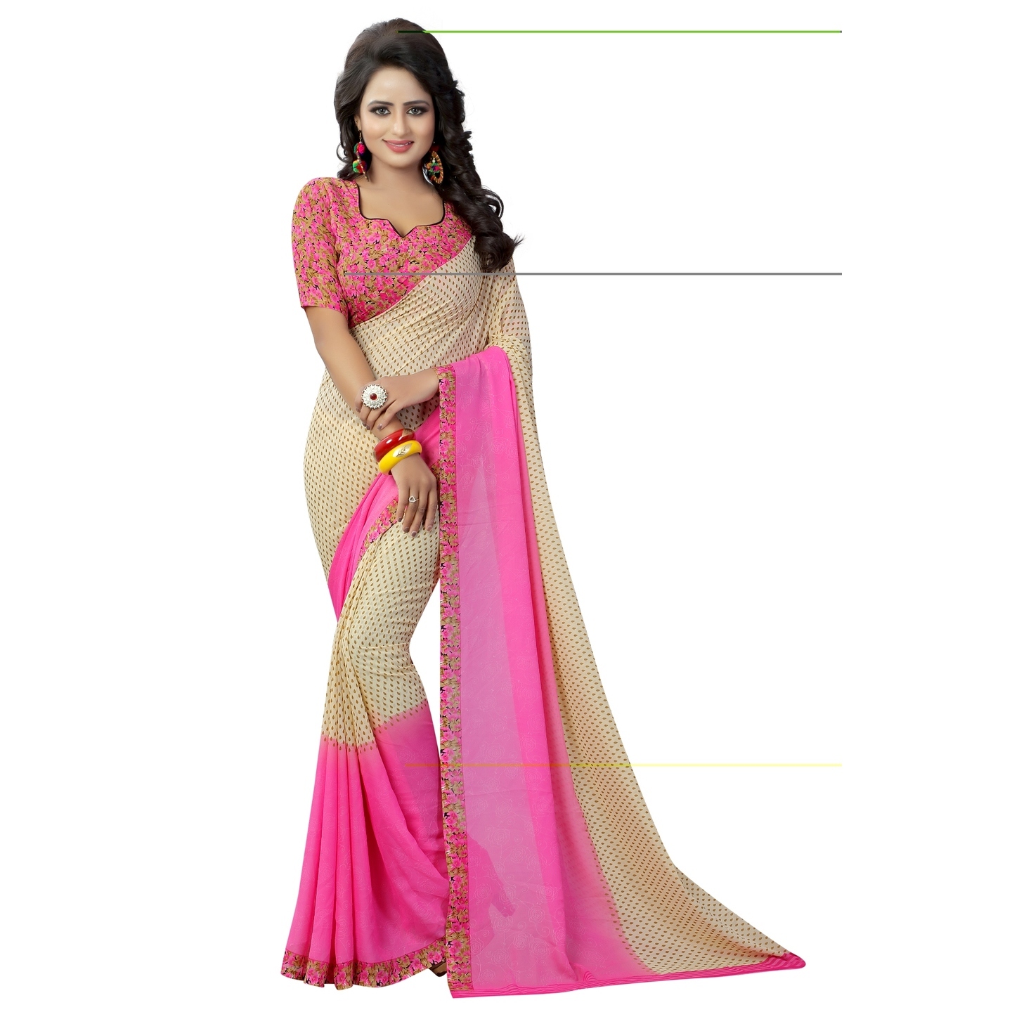 Beautiful Printed Georgette Saree with Blouse Piece