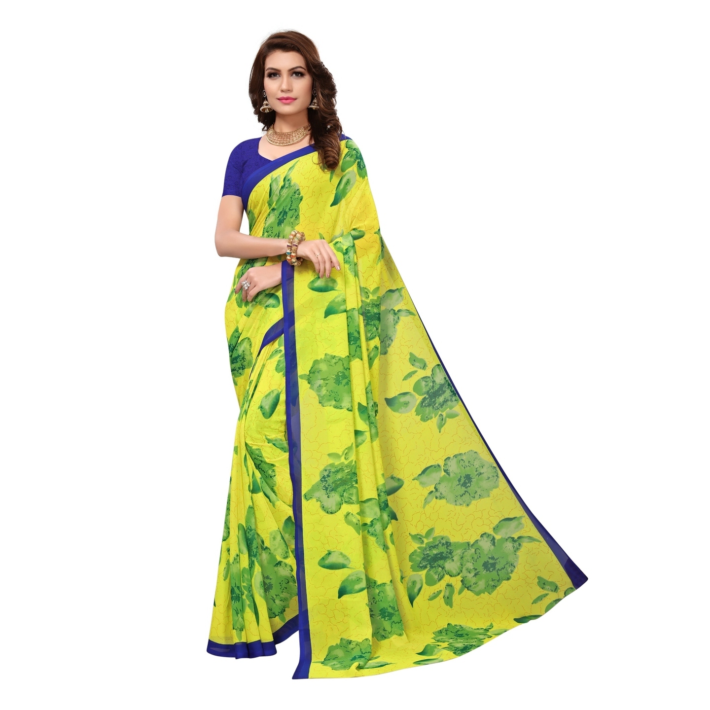 Beautiful Printed Georgette Saree with Blouse Piece