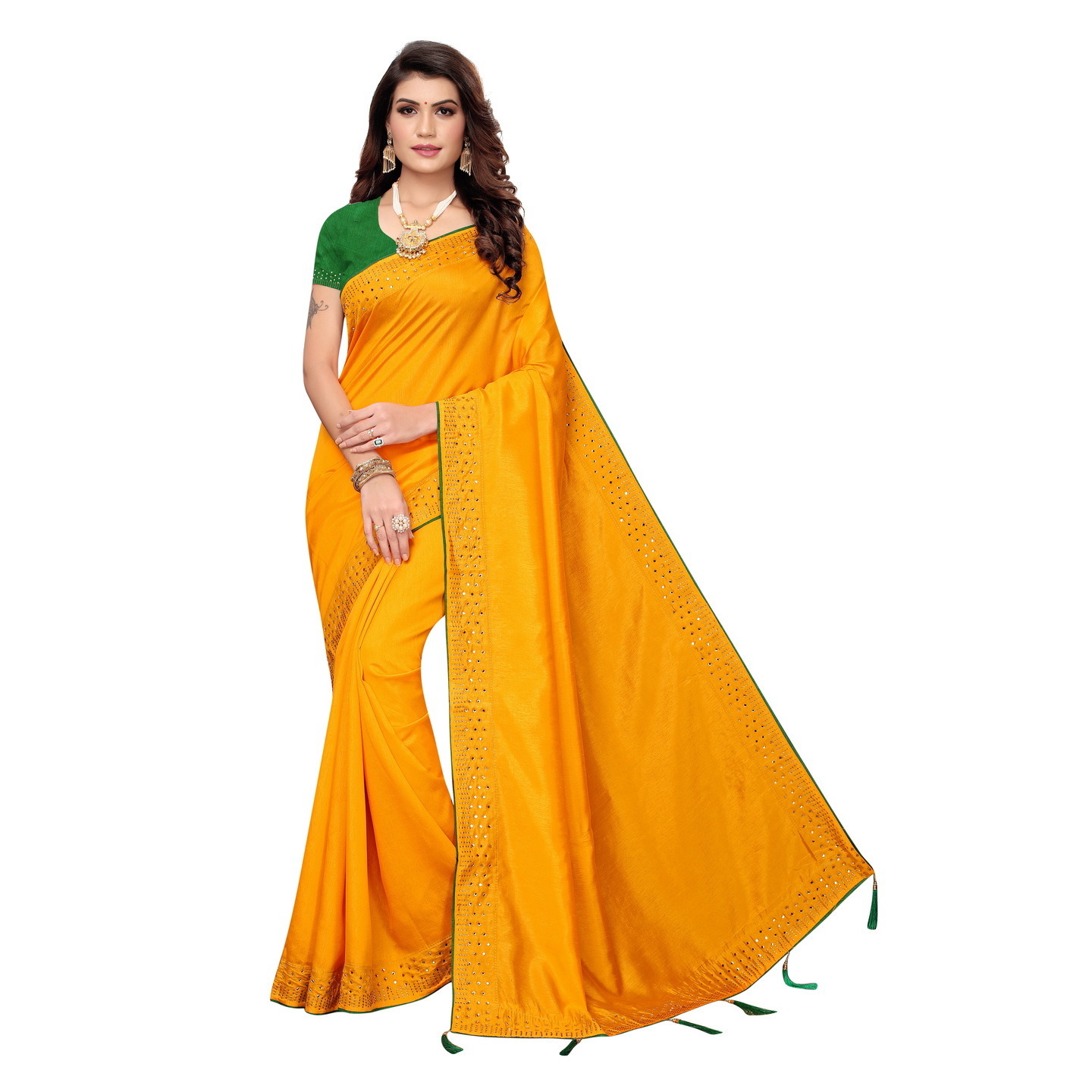 DESIGNER KHATLI YELLOW SAREE