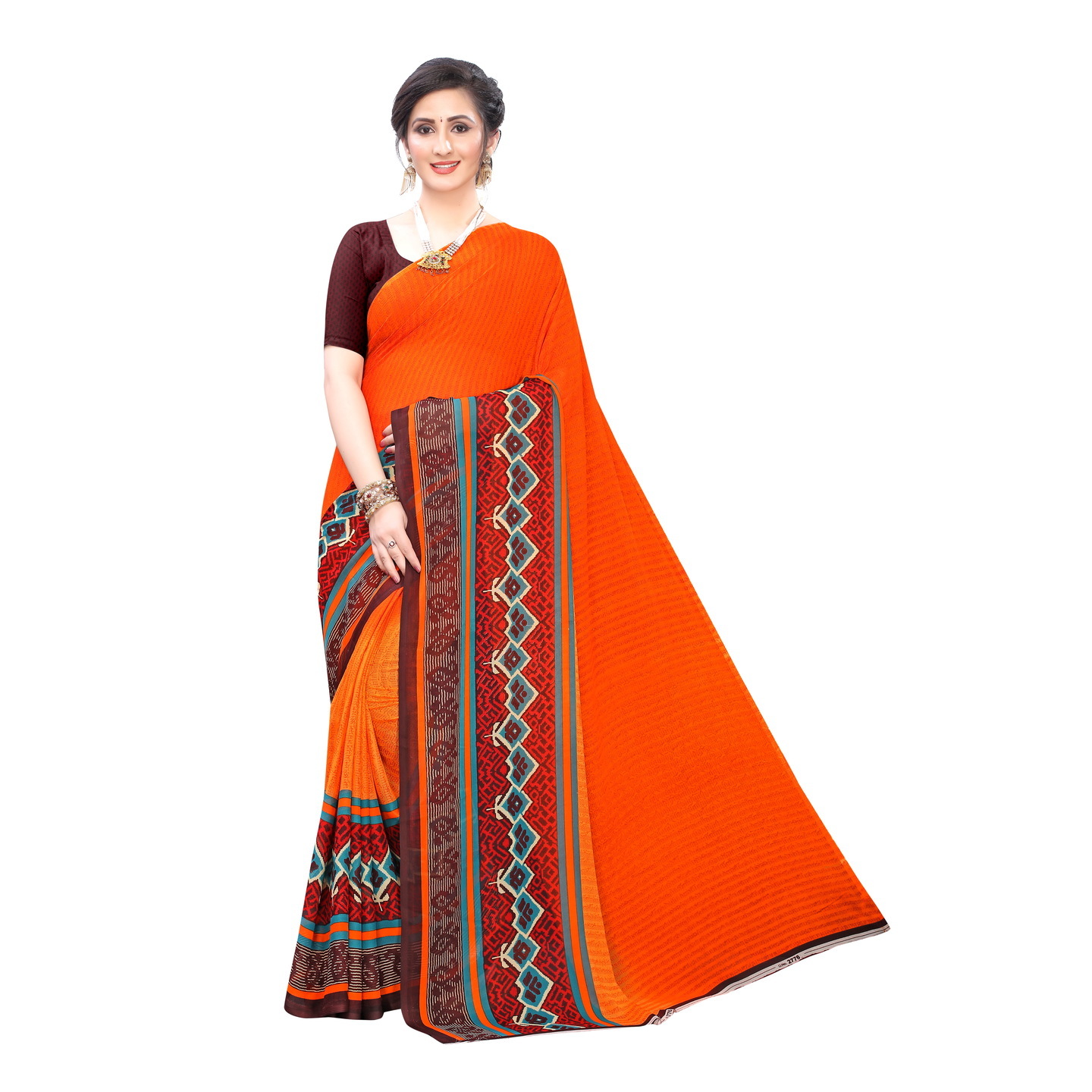 Beautiful Printed Georgette Saree with Blouse Piece