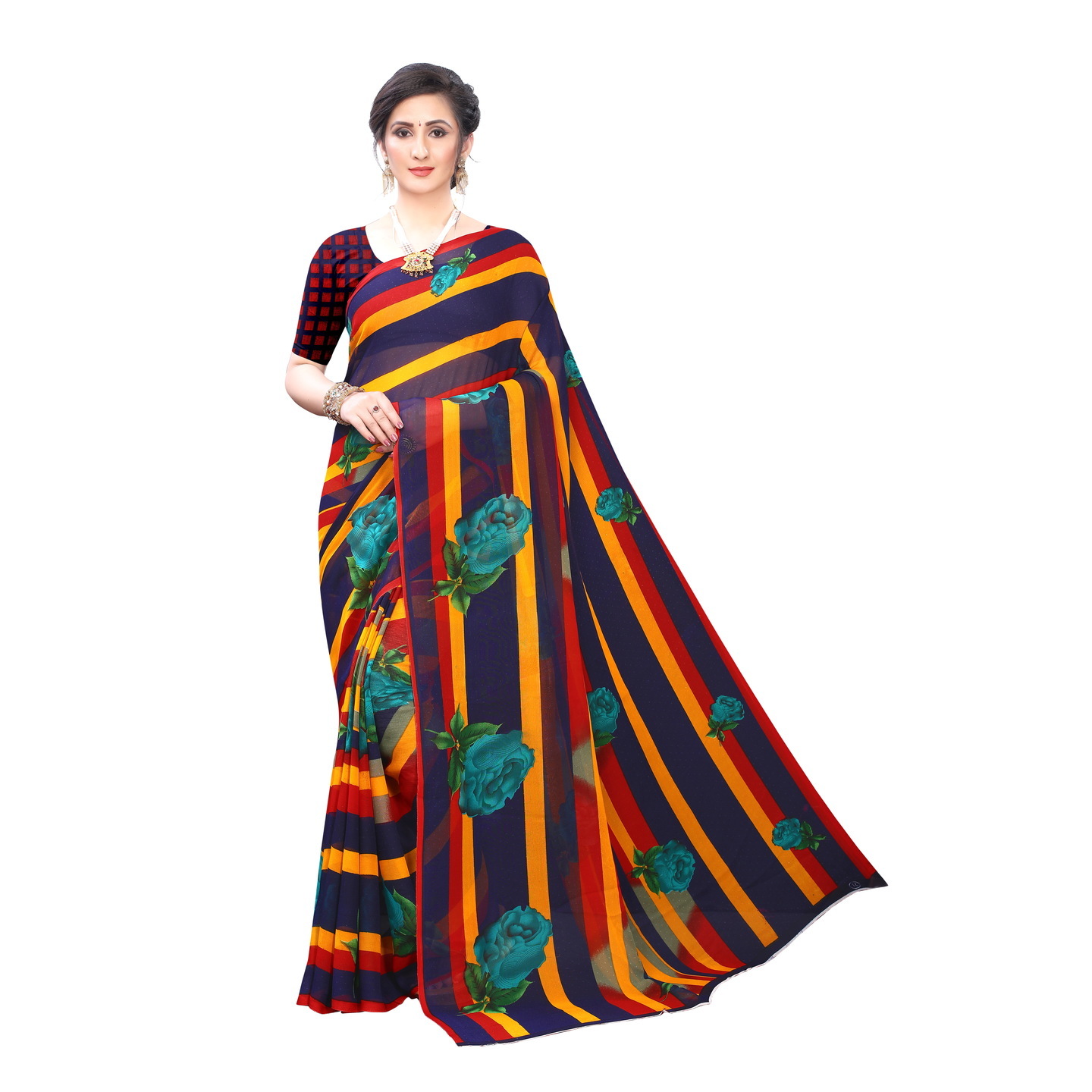 Beautiful Printed Georgette Saree with Blouse Piece