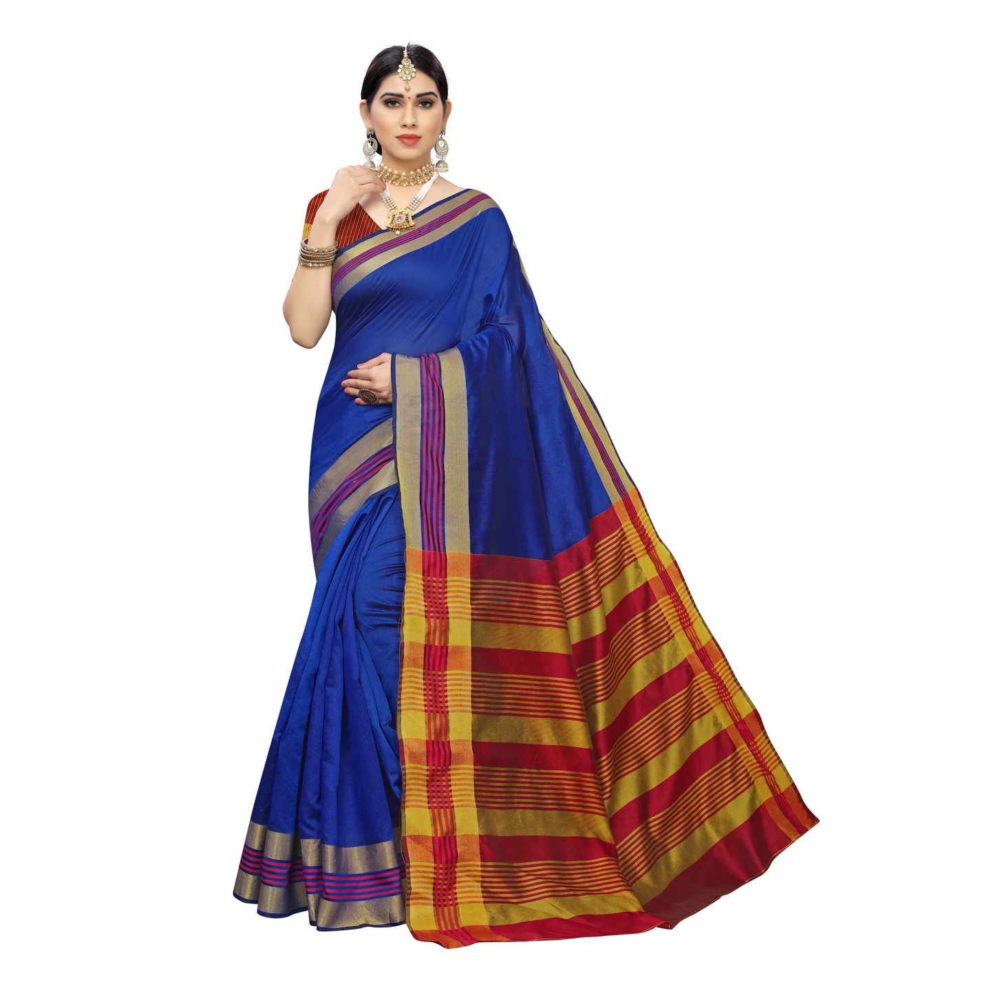 MAGGI BLUE COTTON SILK SAREE