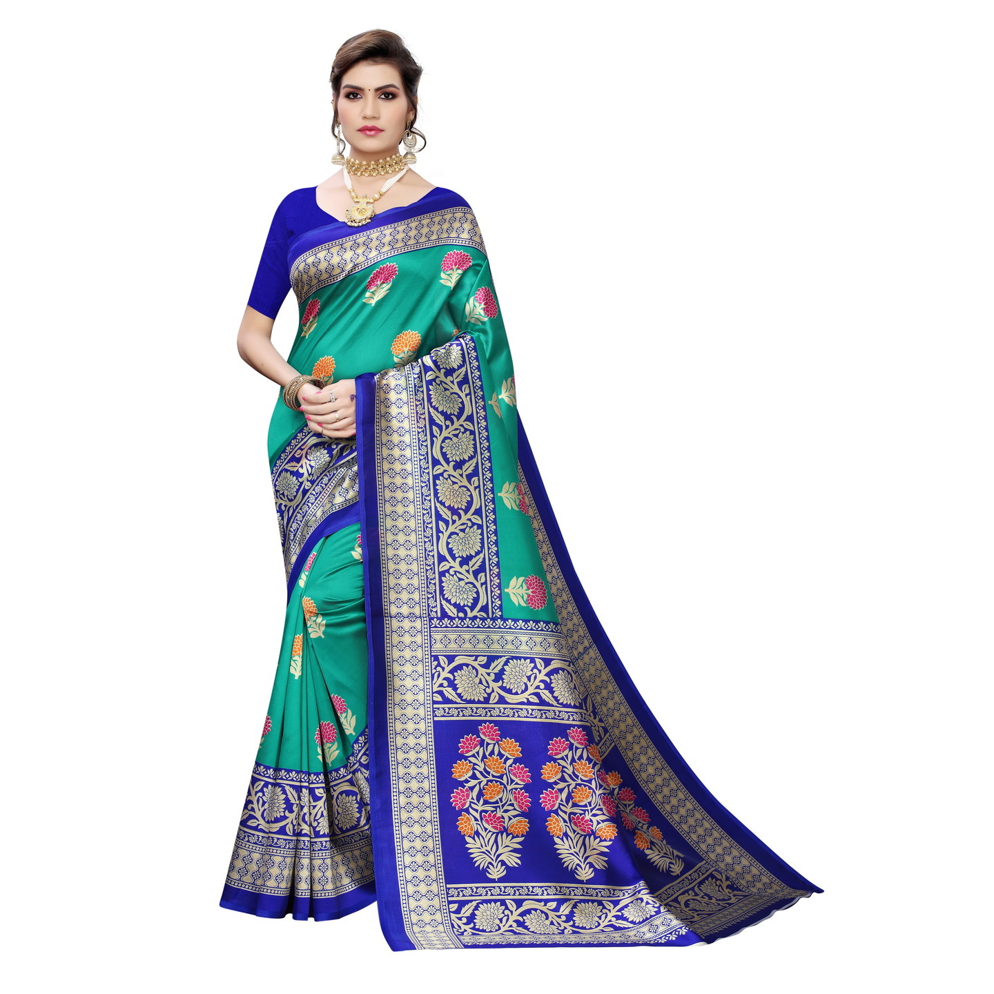 ART SILK SAREES WITH FLORAL PRINTS