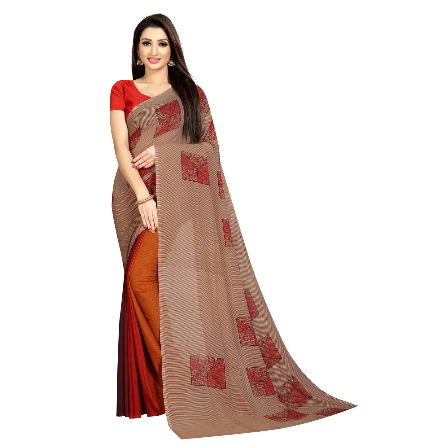 Beautiful Printed Georgette Saree with Blouse Piece