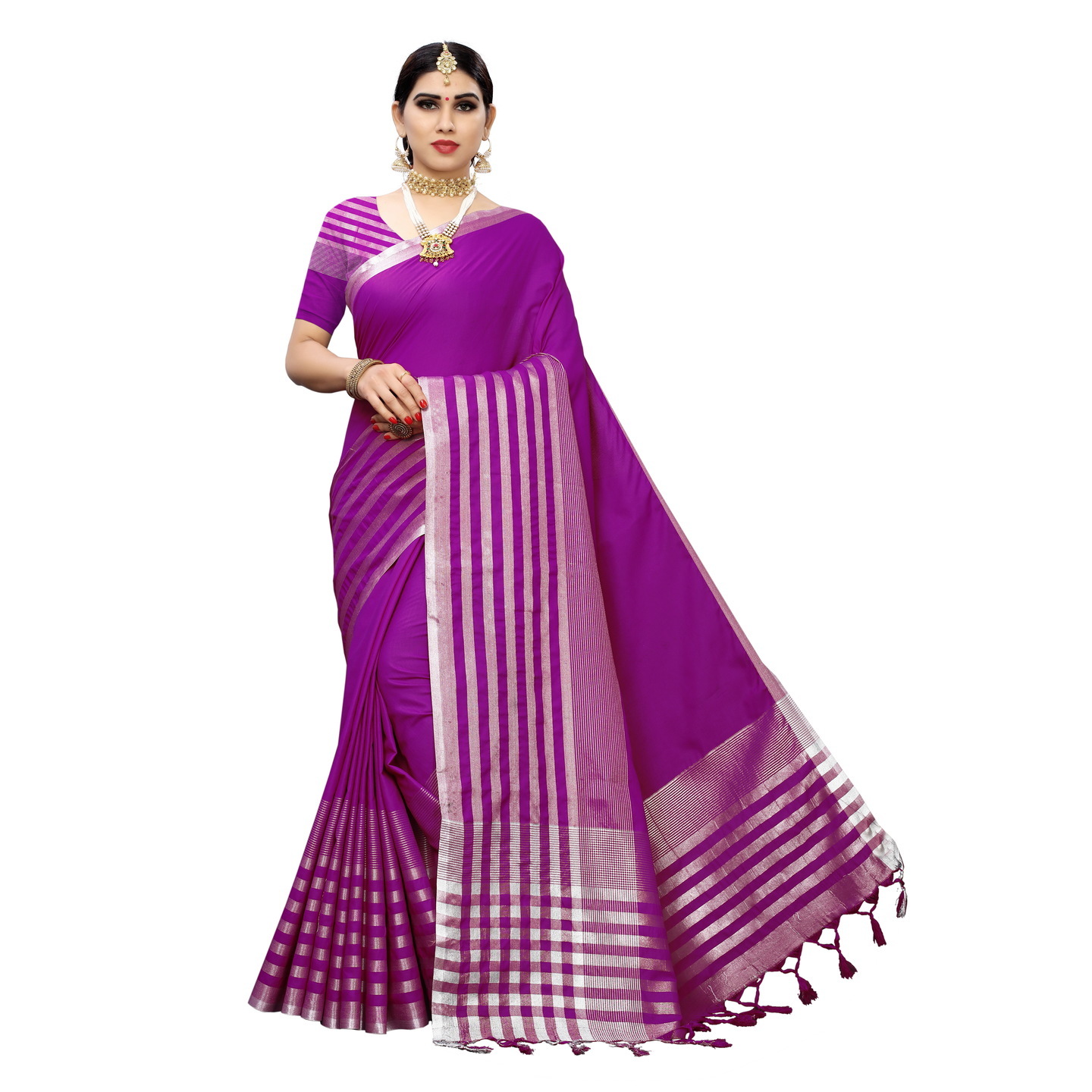 TWITTER PURPLE COTTON SAREE