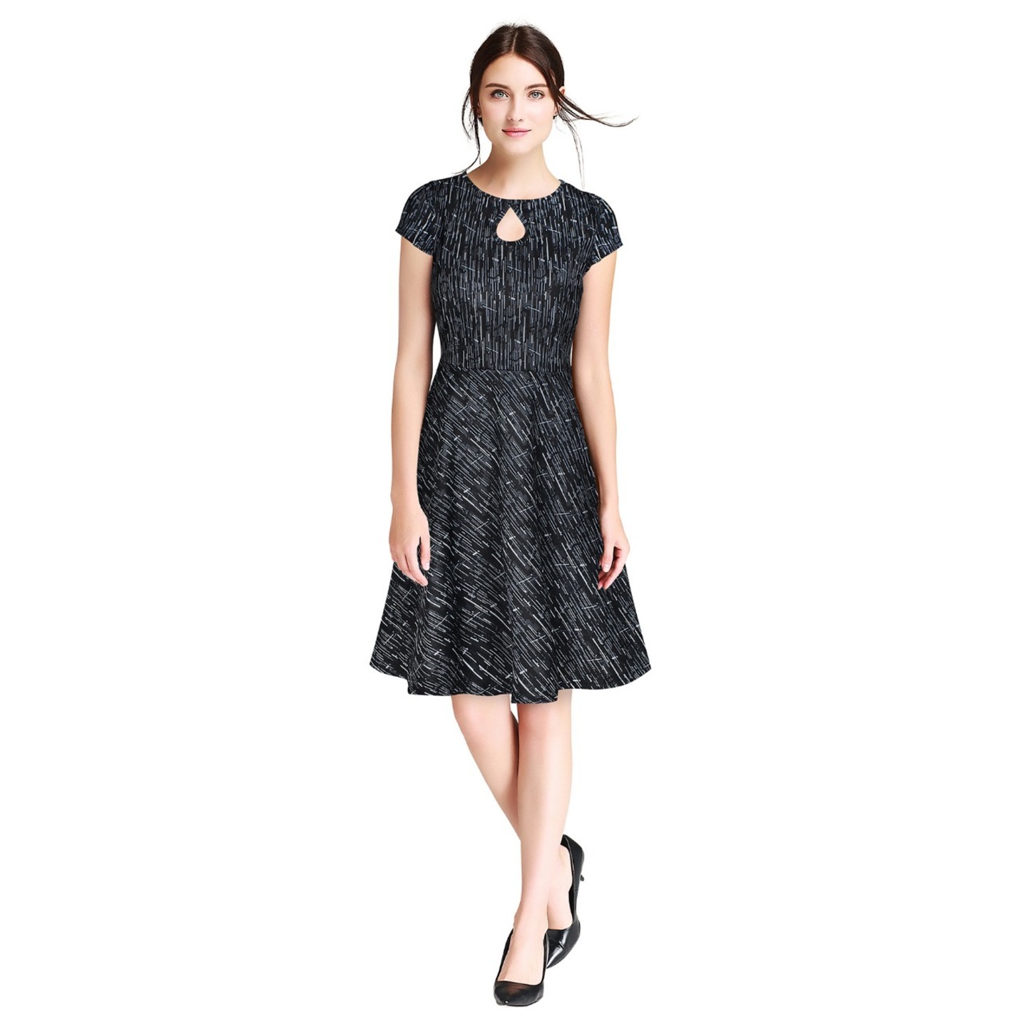 ISHA BLACK PRINTED WESTERN FROCK