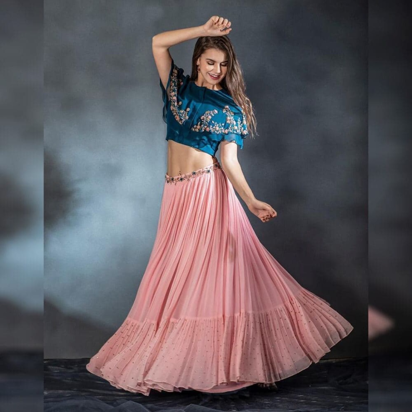 PINKISH CROP-TOP LEHENGA