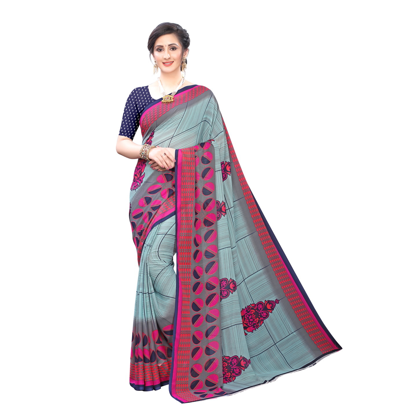Beautiful Printed Georgette Saree with Blouse Piece