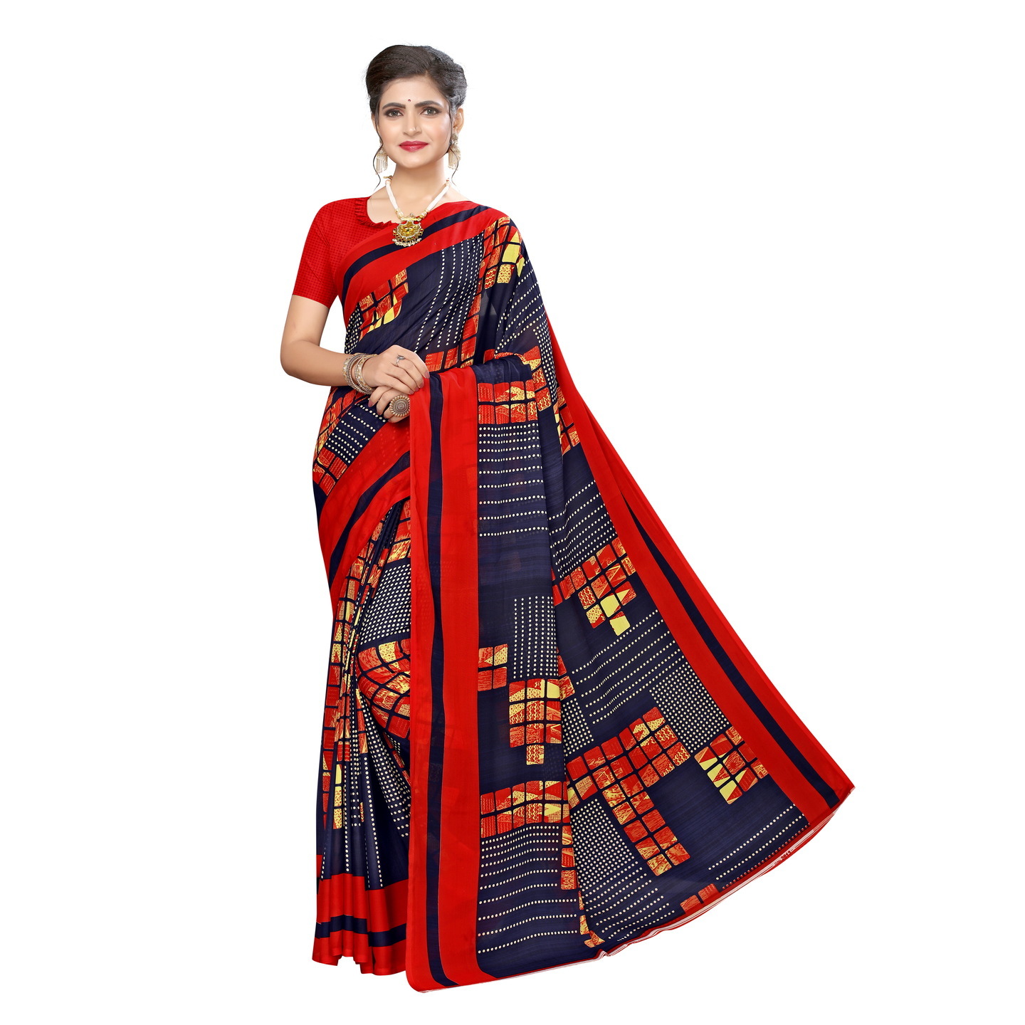 Beautiful Printed Georgette Saree with Blouse Piece