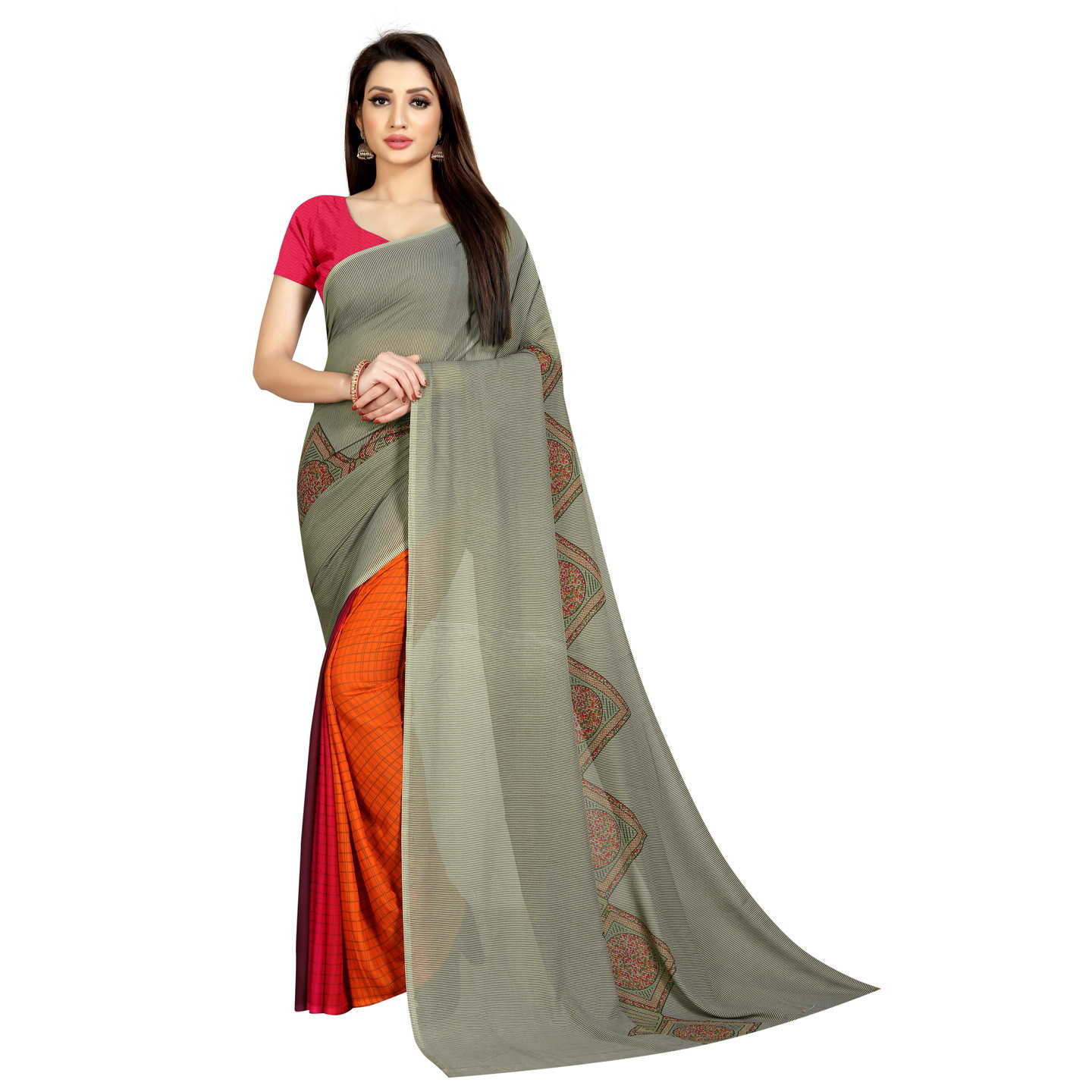 Beautiful Printed Georgette Saree with Blouse Piece