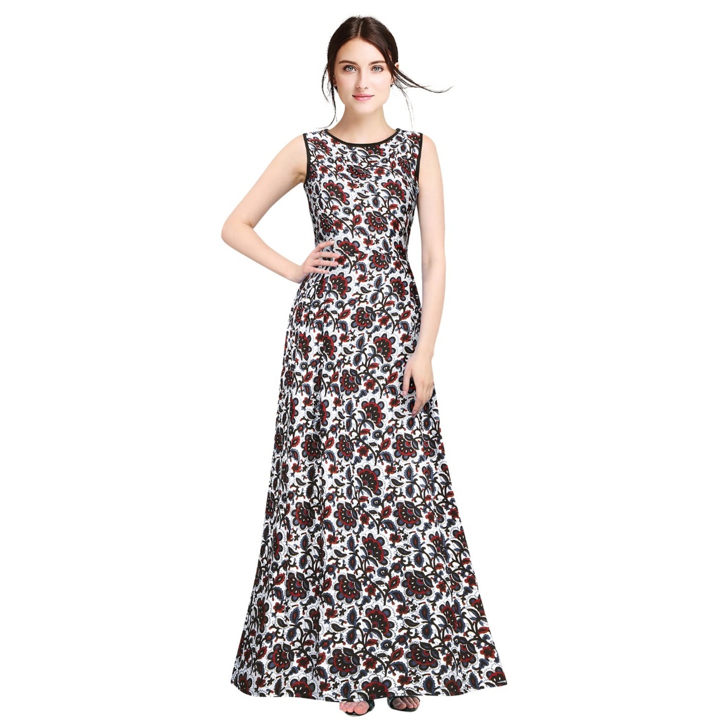 FLOWERY KAMAL BLACK GOWN
