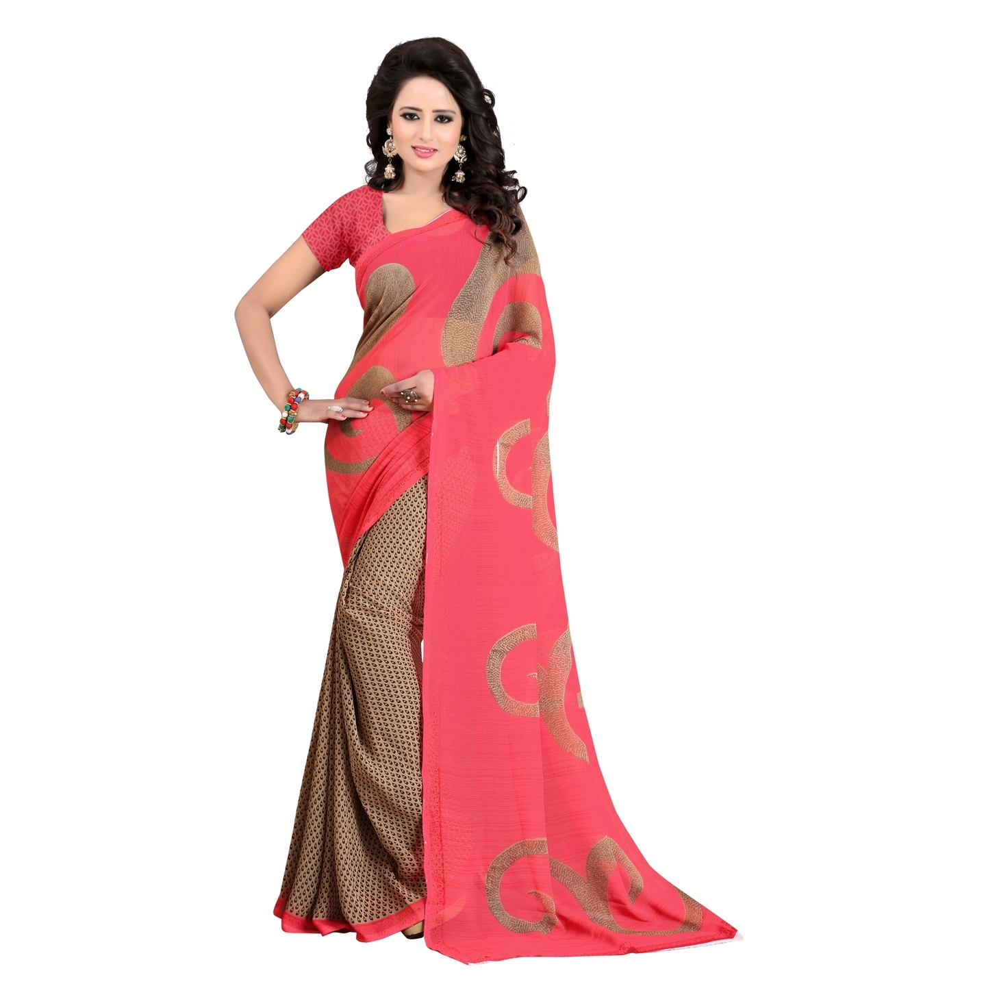 Beautiful Printed Georgette Saree with Blouse Piece