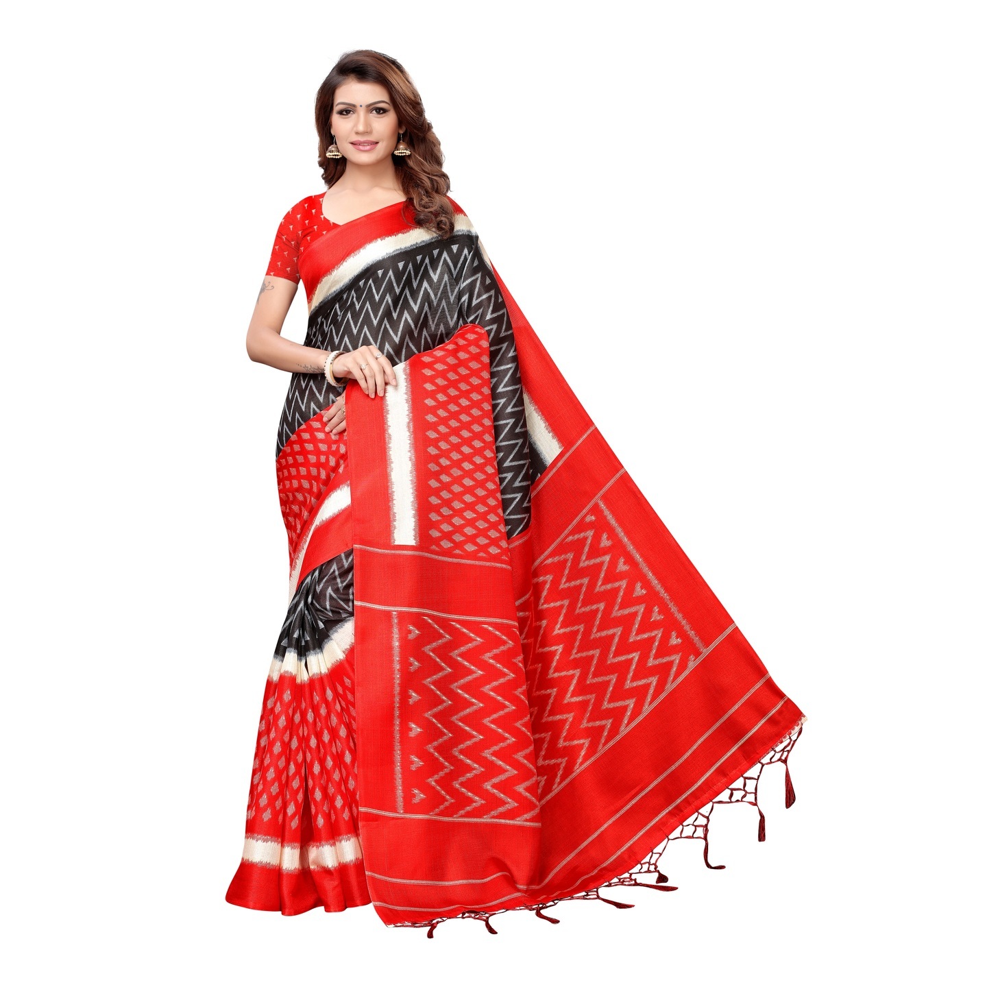 KALAMKARI PRINTED KHADI SILK SAREE