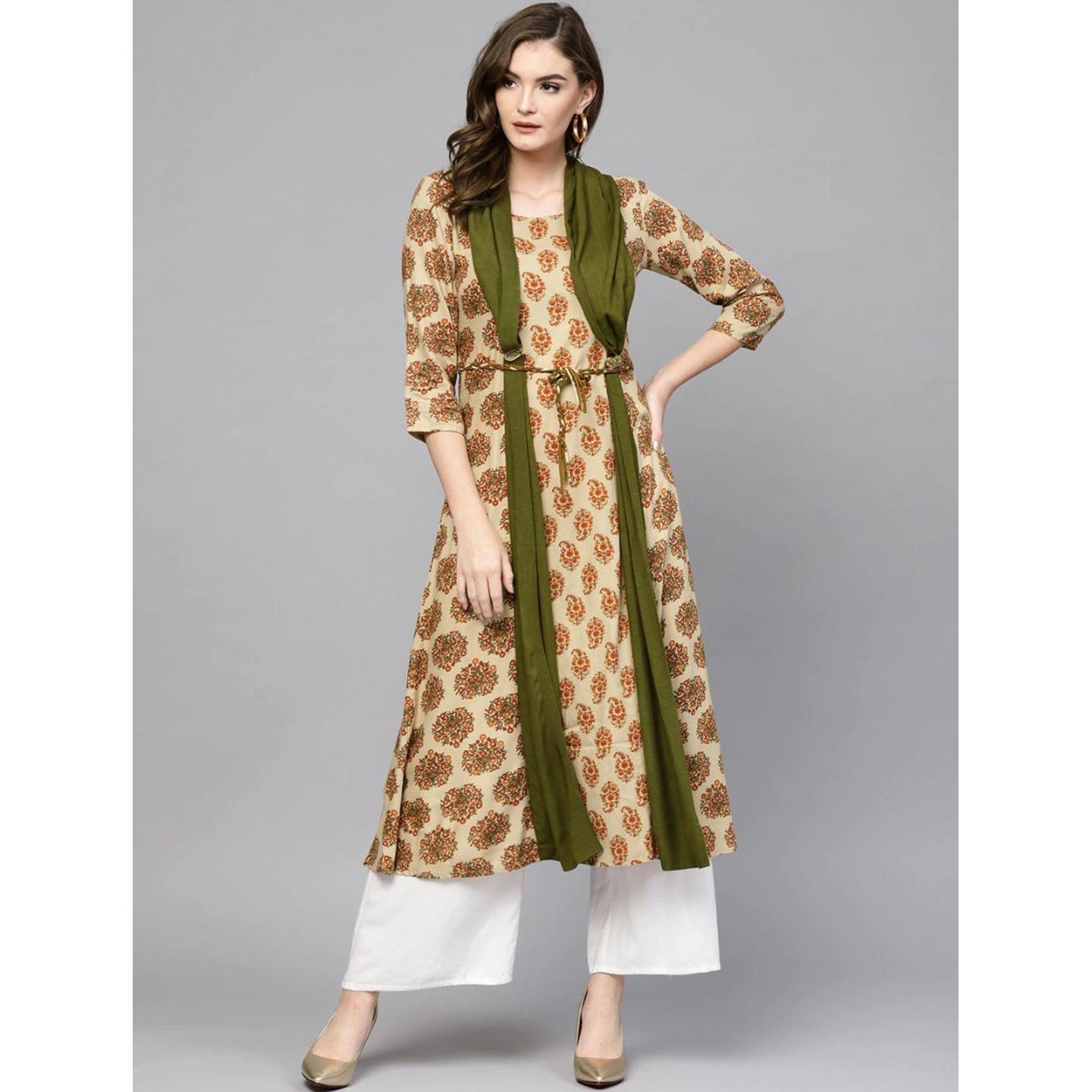 Jaipuri Kurta with Dupatta and Belt
