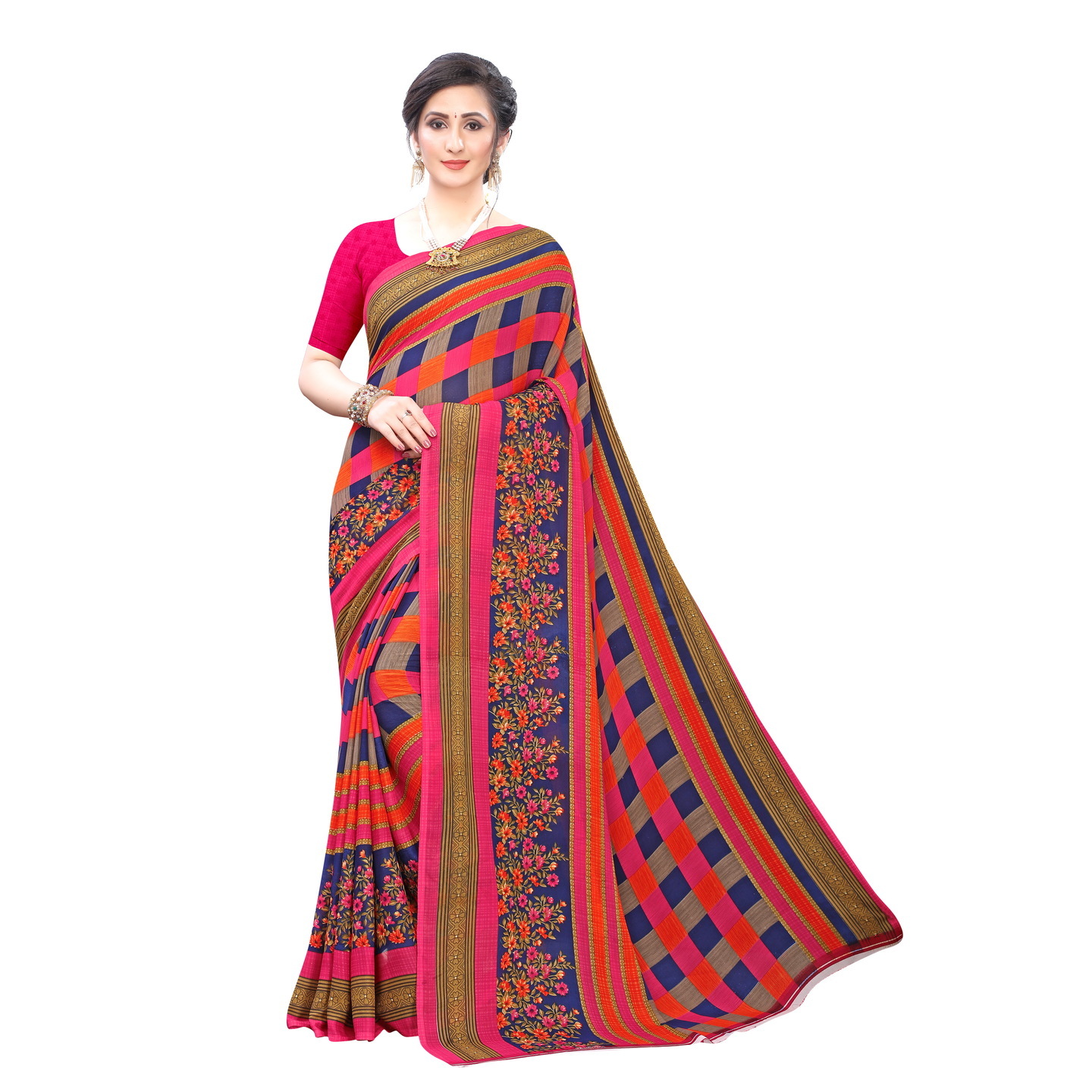 Beautiful Printed Georgette Saree with Blouse Piece