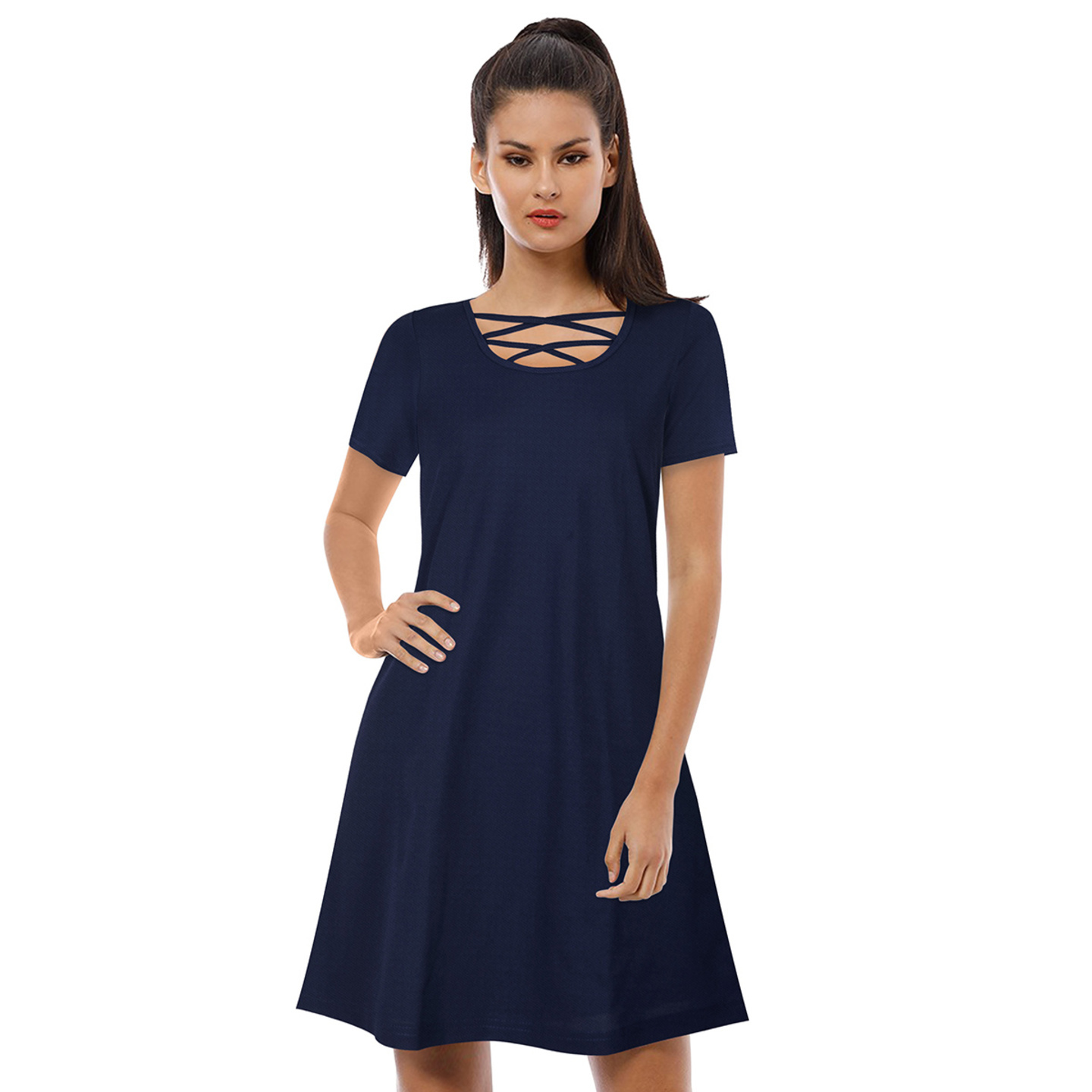 ISHA SKATER BLUE DRESS