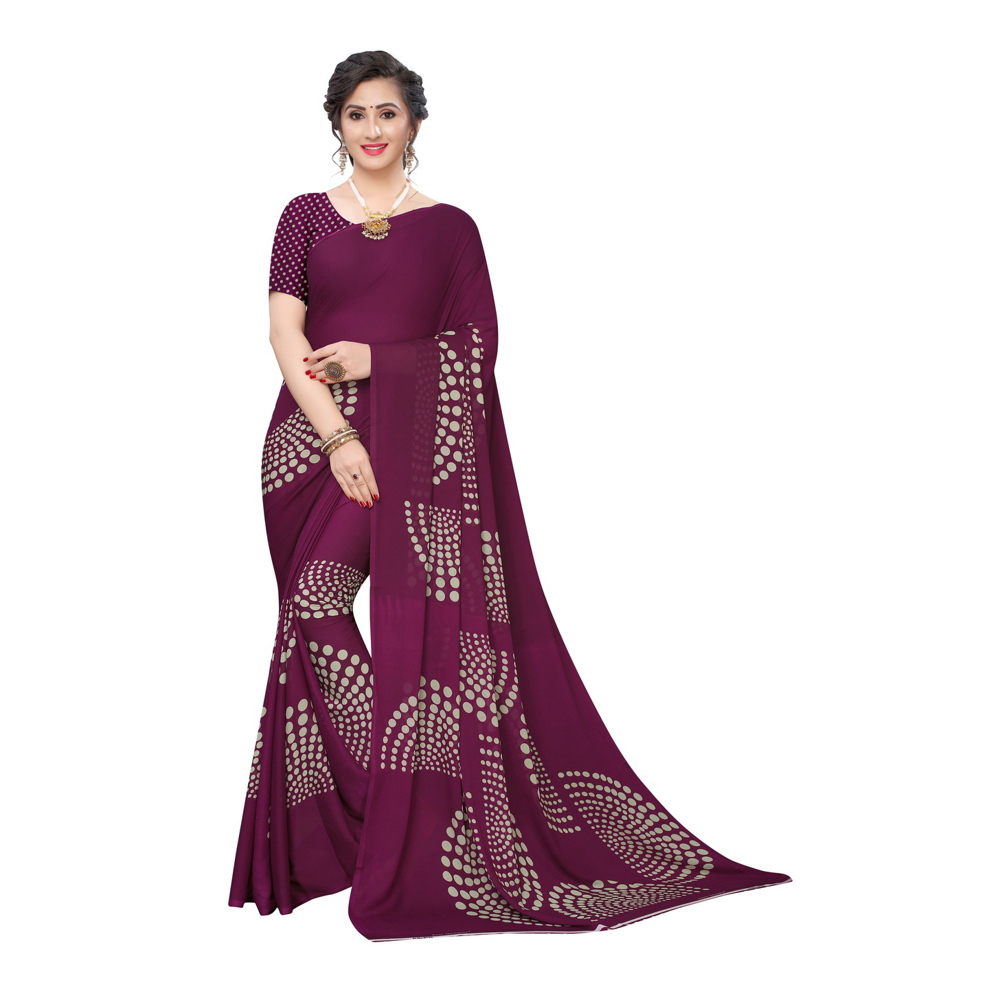 Beautiful Printed Georgette Saree with Blouse Piece