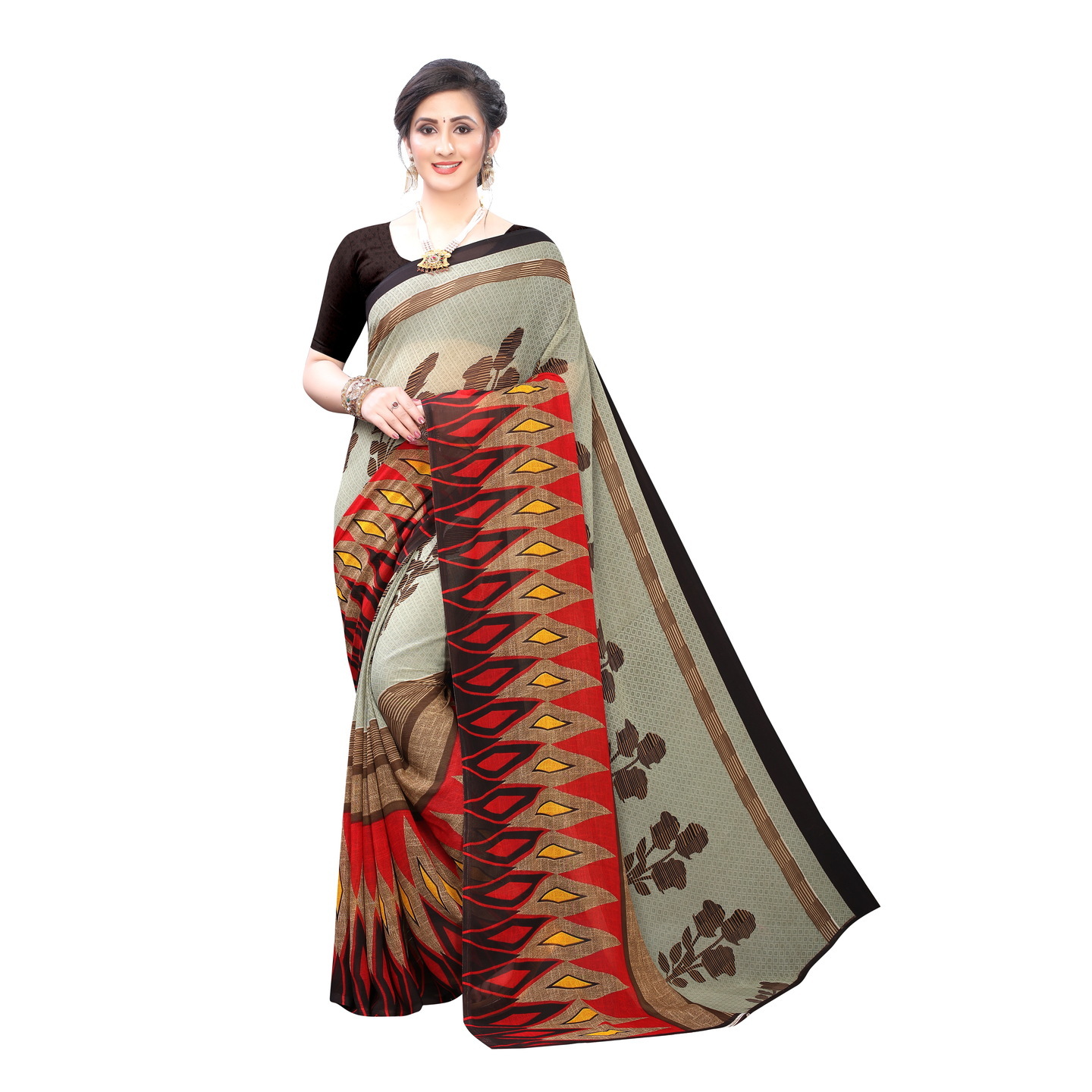 Beautiful Printed Georgette Saree with Blouse Piece