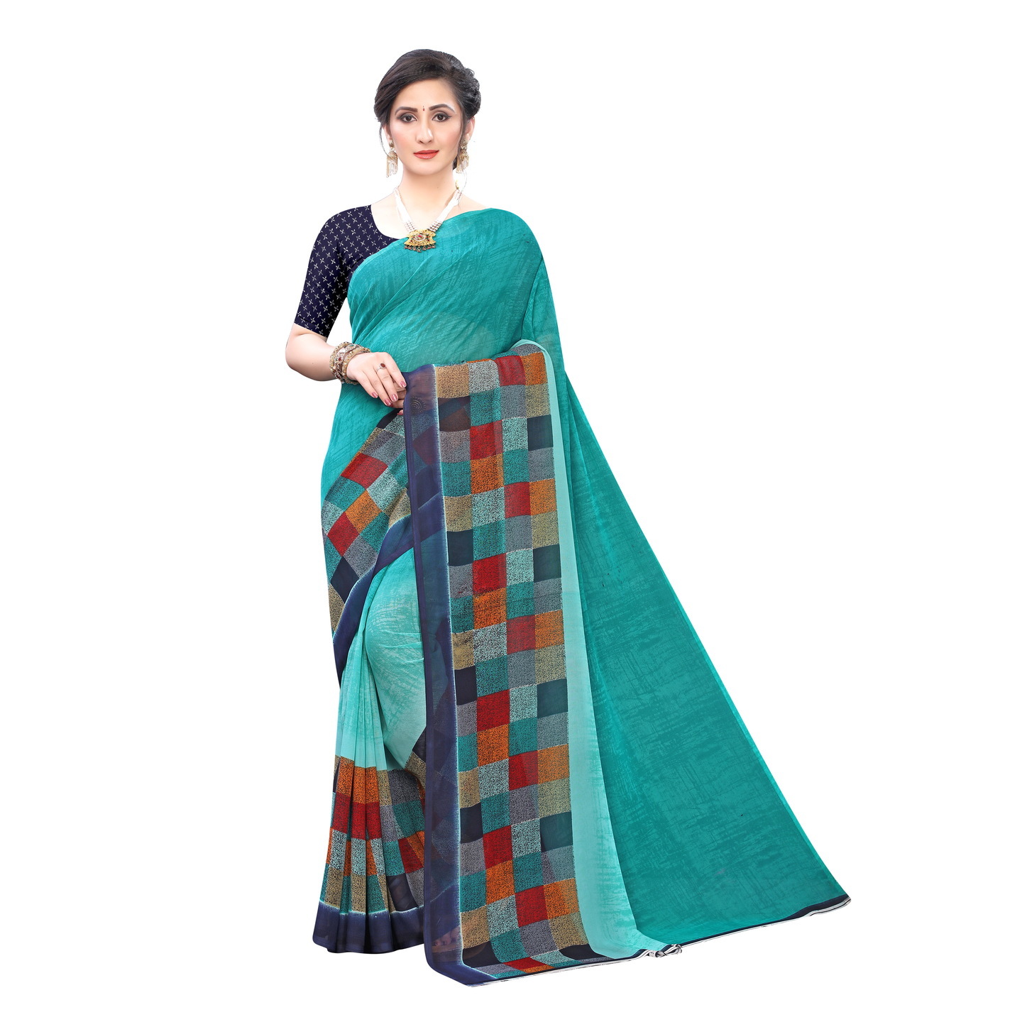 Beautiful Printed Georgette Saree with Blouse Piece