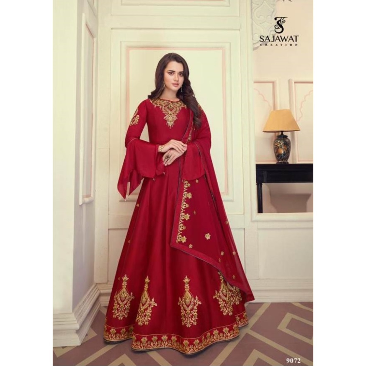 FESTIVE READYMADE RED SALWAR SUIT