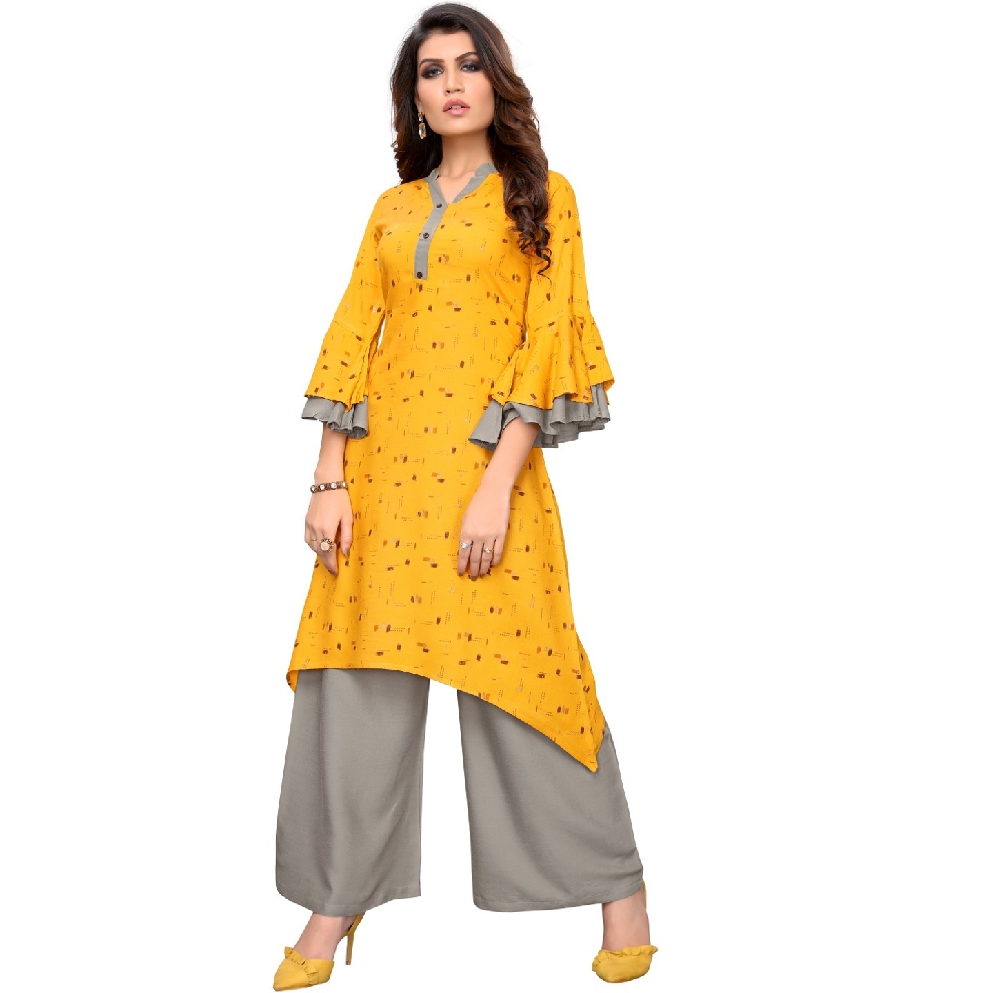 STYLISH PRINTED KURTI-PALAZZO SET