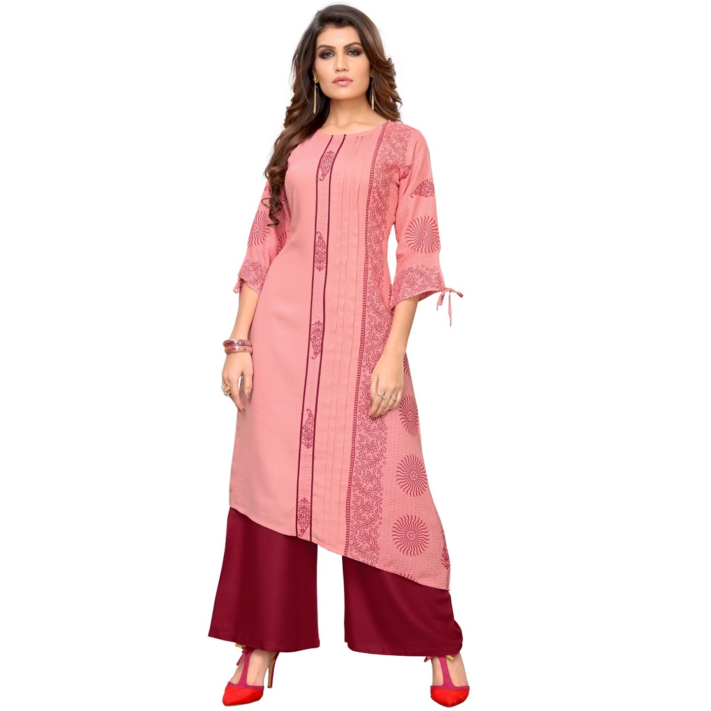 STYLISH PRINTED KURTI-PALAZZO SET