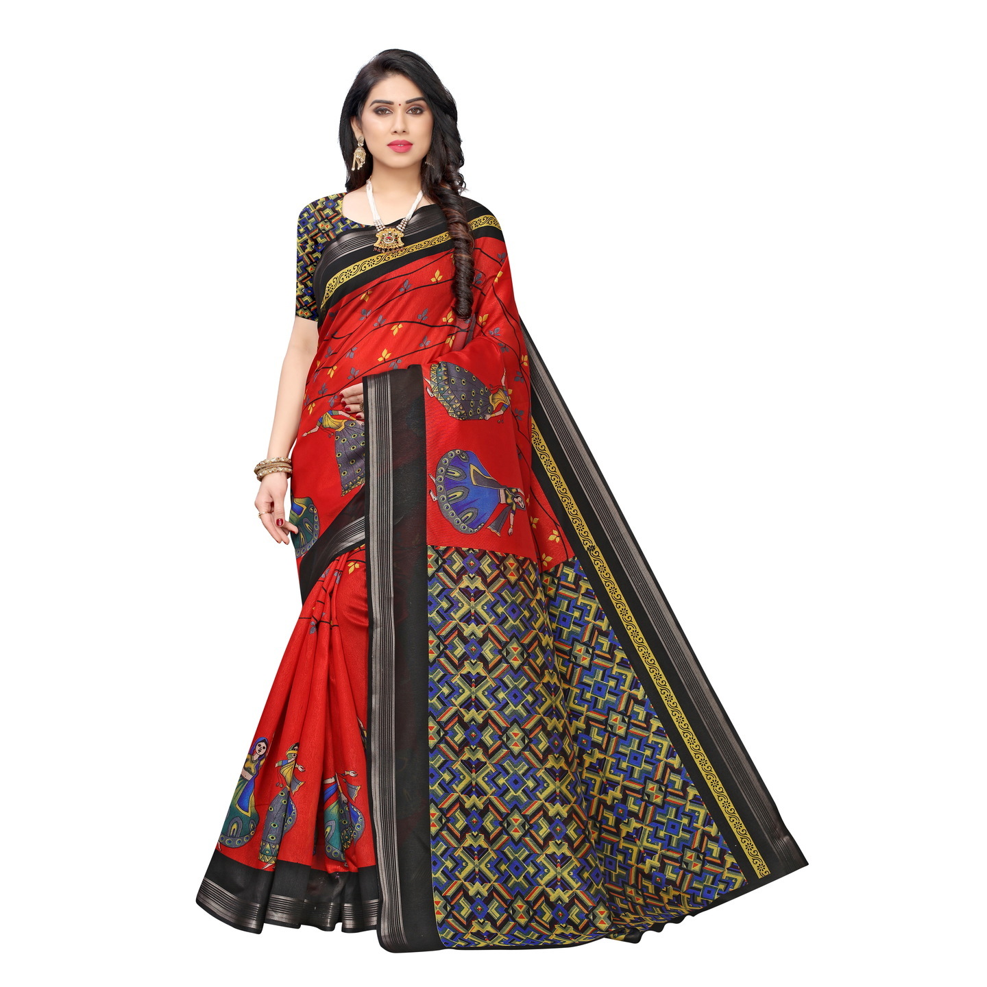 DESIGNER RED KATHAKALI SAREE