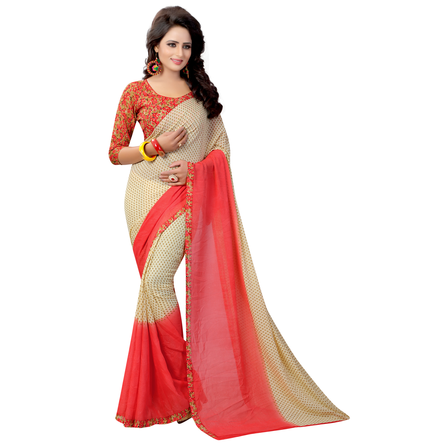 Beautiful Printed Georgette Saree with Blouse Piece