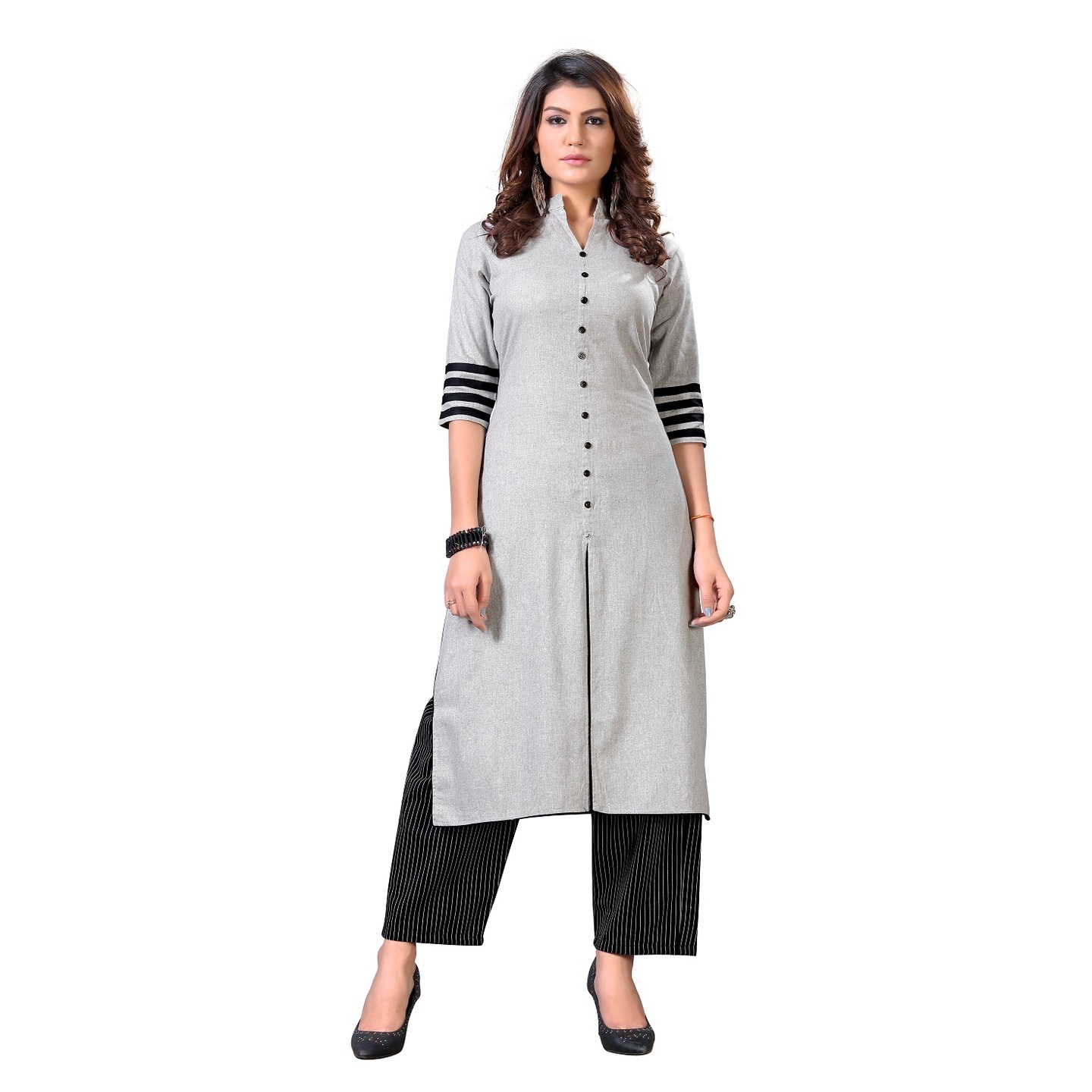 STRAIGHT COTTON KURTIS PALAZZO SET