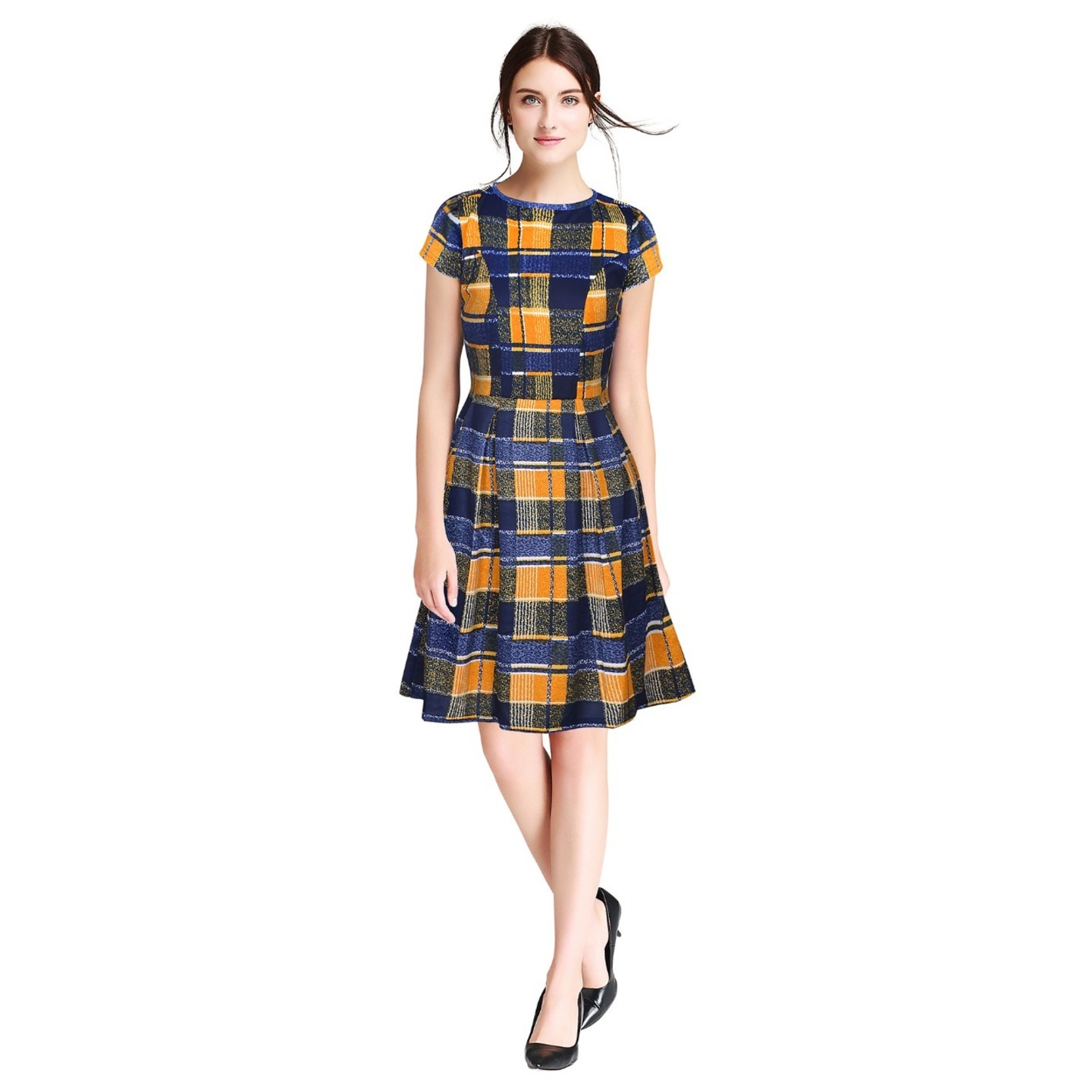 ISHA YELLOW PRINTED WESTERN FROCK