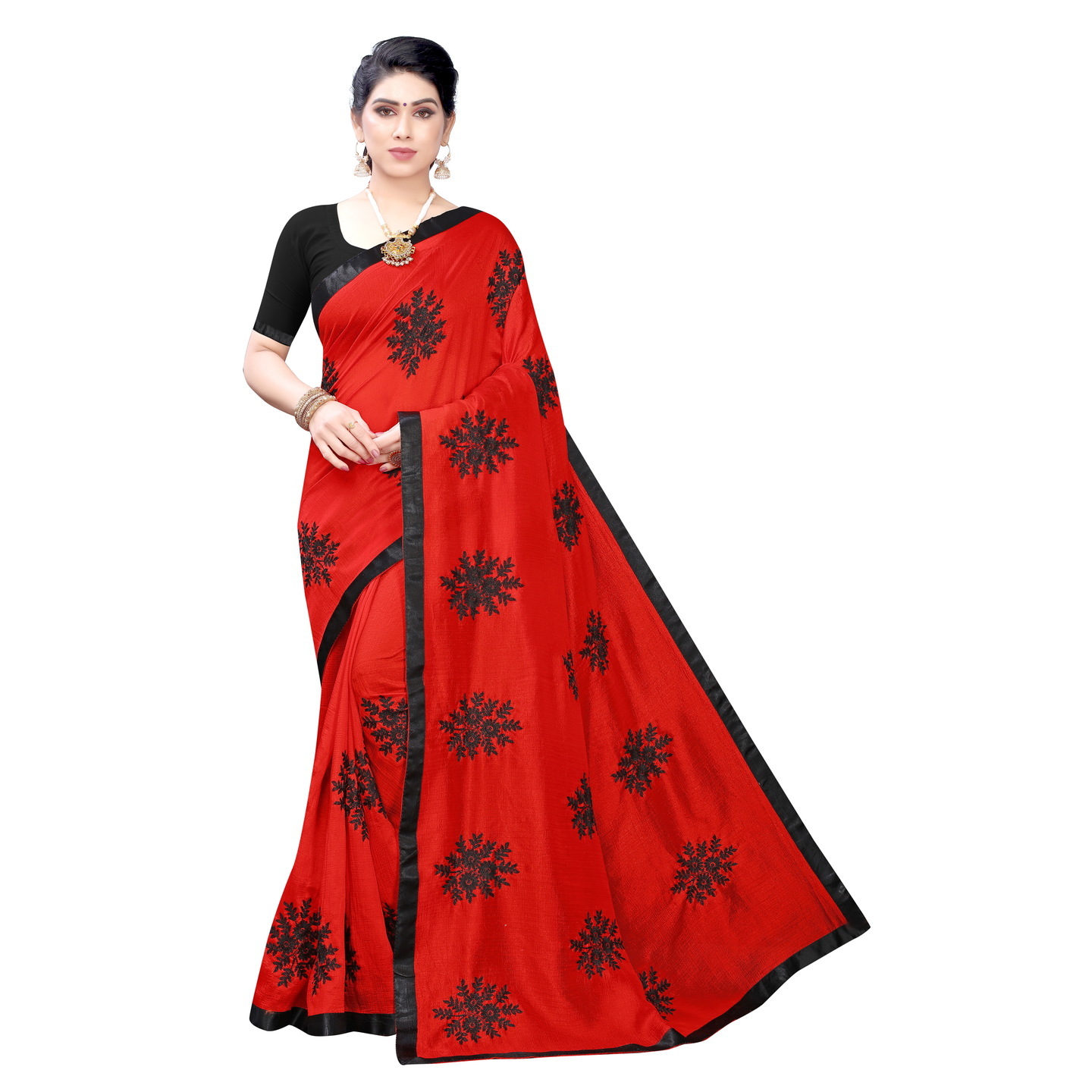CUTEPIE RED DESIGNER SAREE