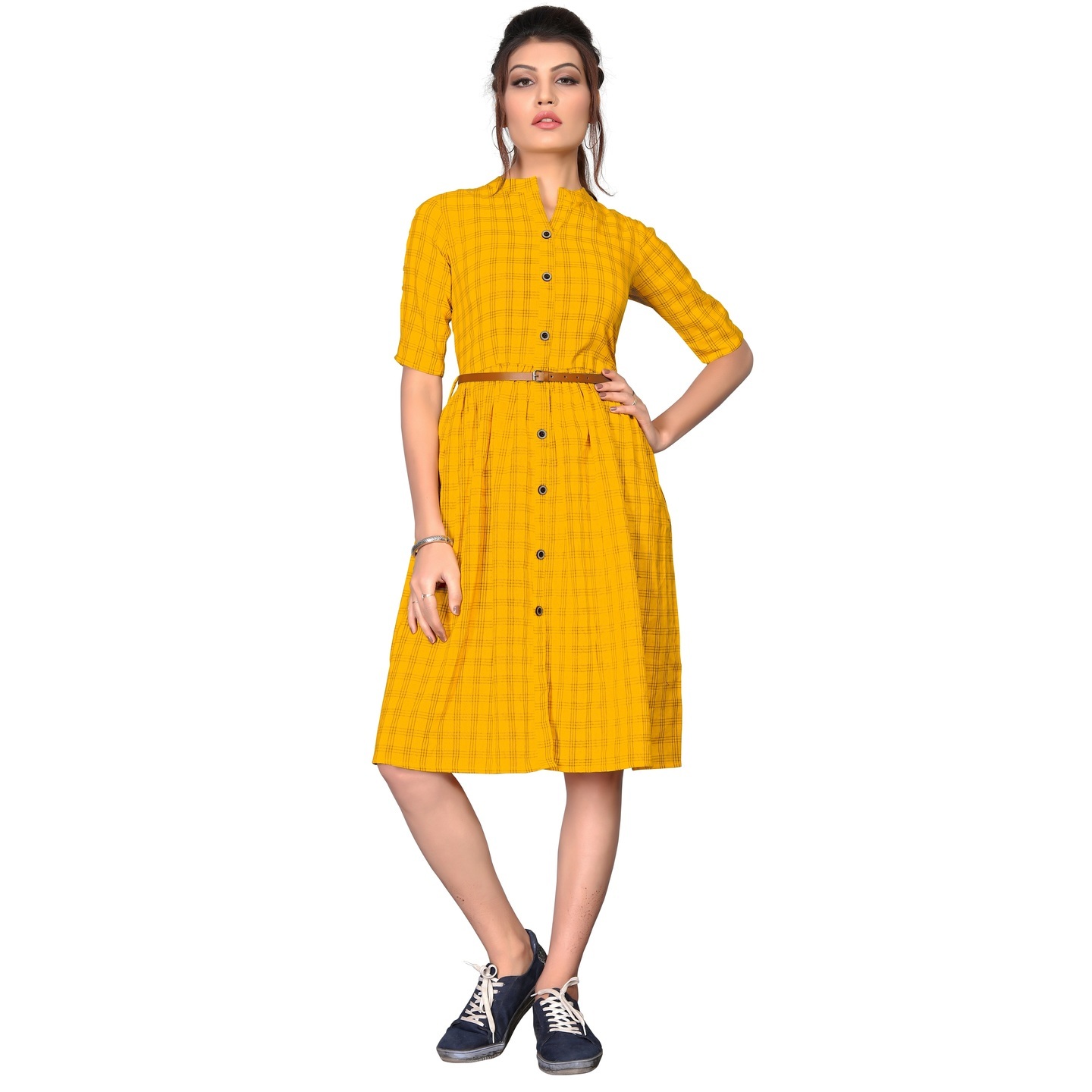 TRENDY COTTON KURTIS WITH BELT
