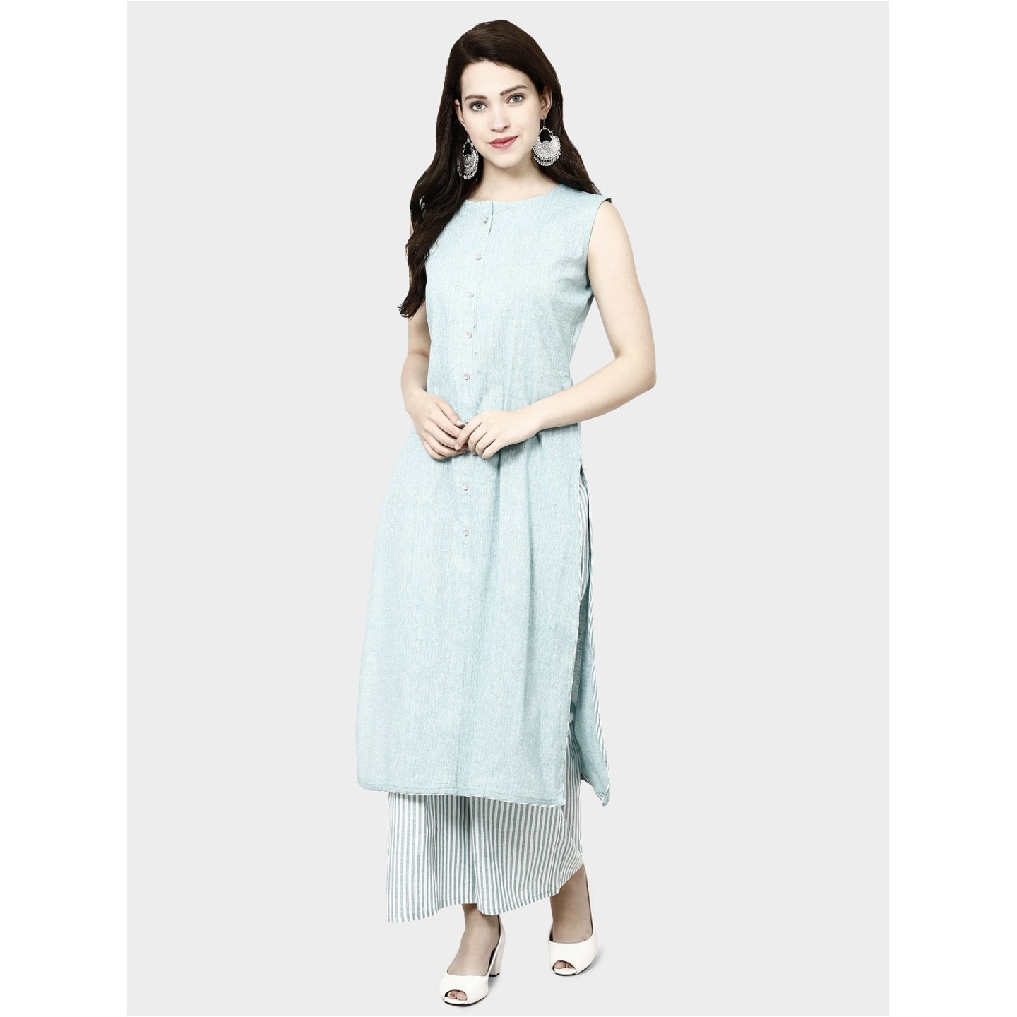 STRAIGHT COTTON KURTIS PALAZZO SET
