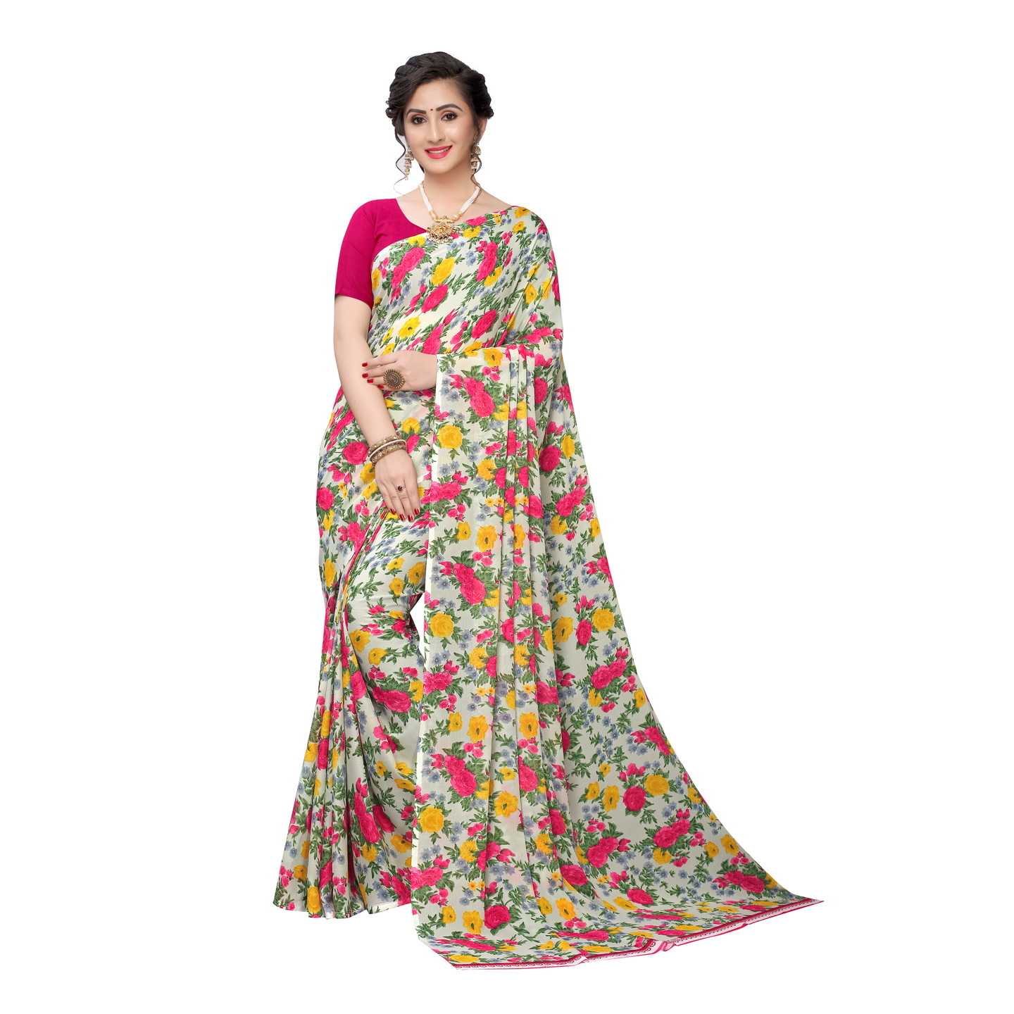 Beautiful Printed Georgette Saree with Blouse Piece