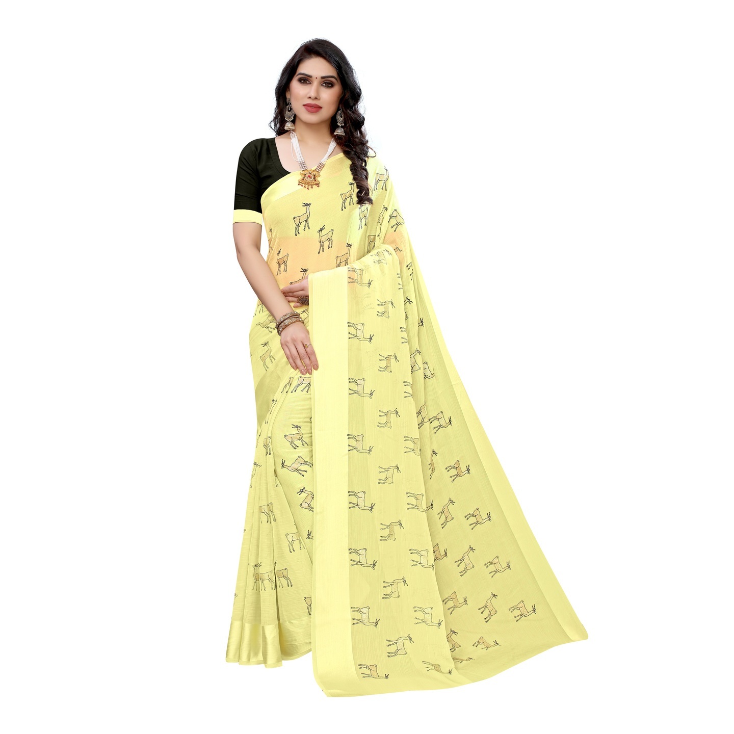 DESIGNER SILK BLEND PRINTED SAREE