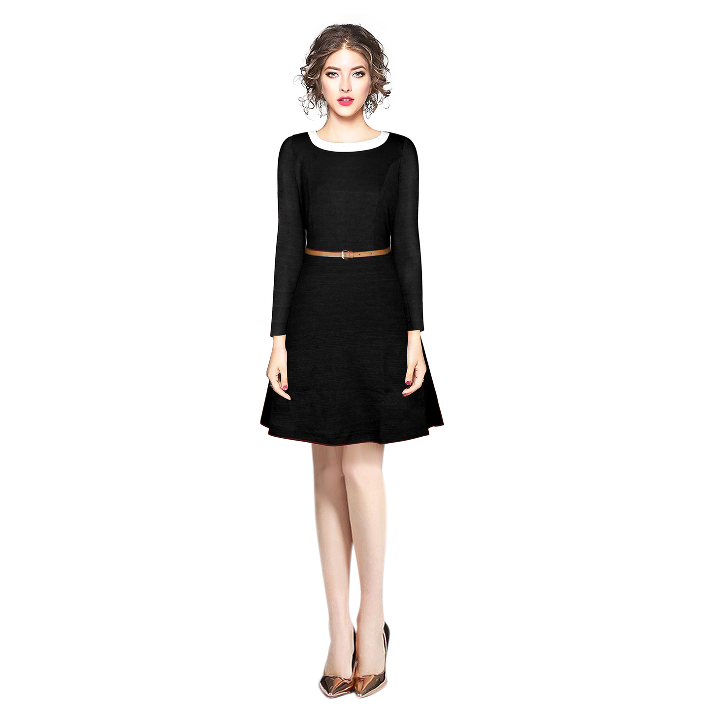 ELEGANT WESTERN DRESS WITH BELT