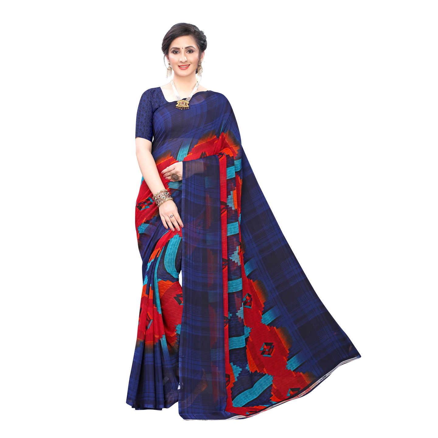 Beautiful Printed Georgette Saree with Blouse Piece