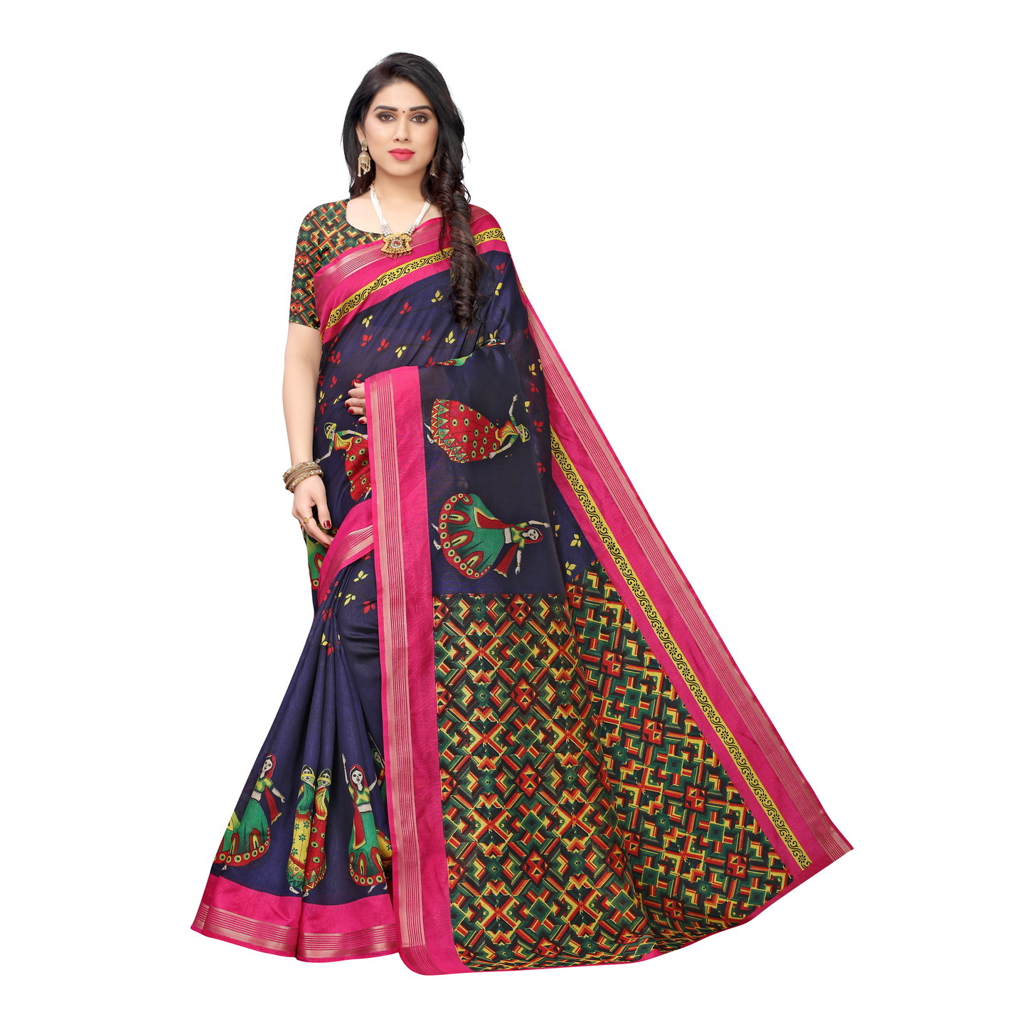 DESIGNER NAVY BLUE KATHAKALI SAREE
