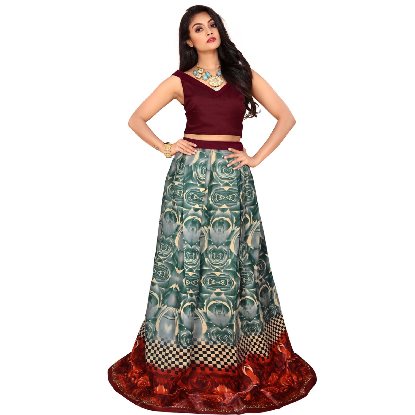 Rudra Maroon Lahenga
