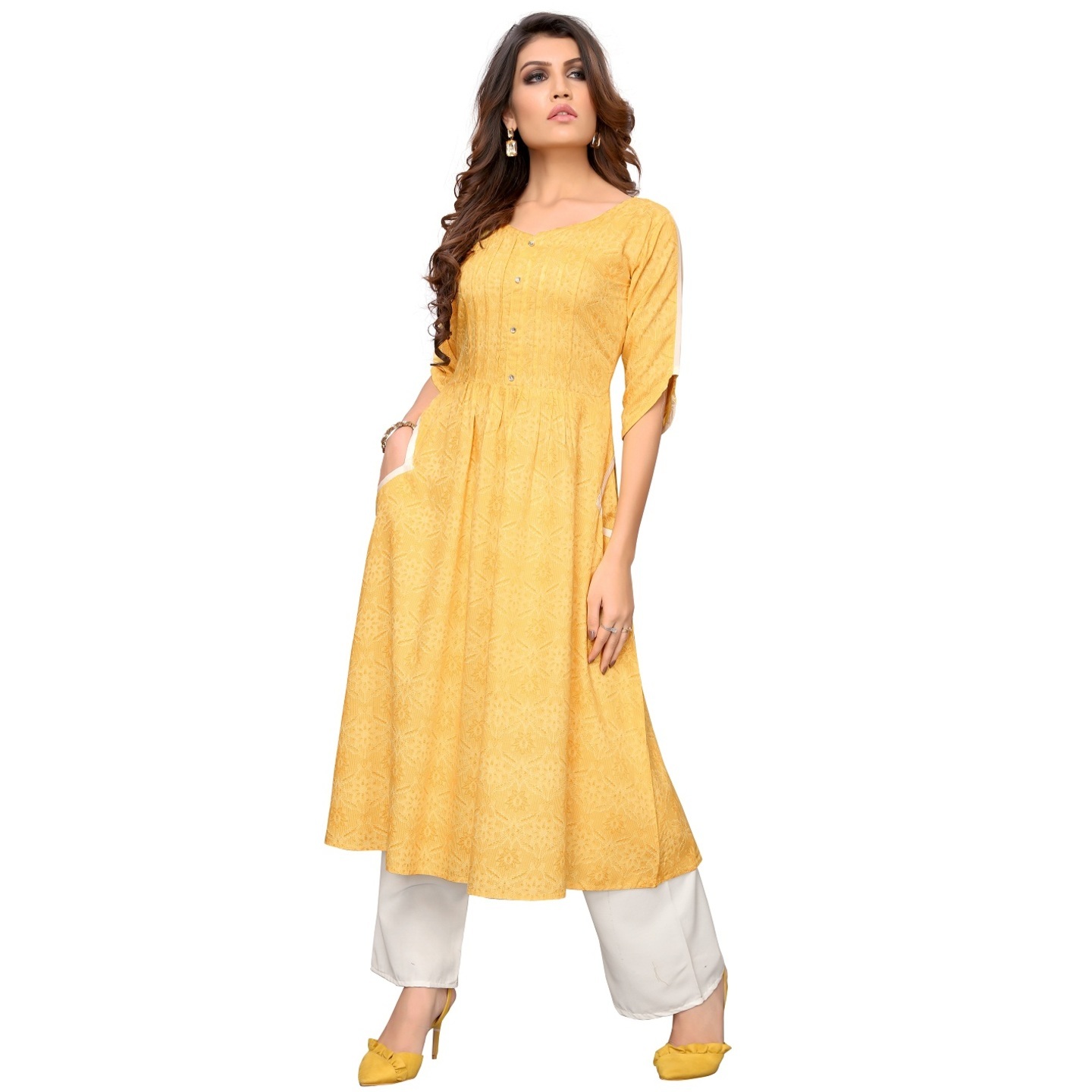 STYLISH PRINTED KURTI-PALAZZO SET