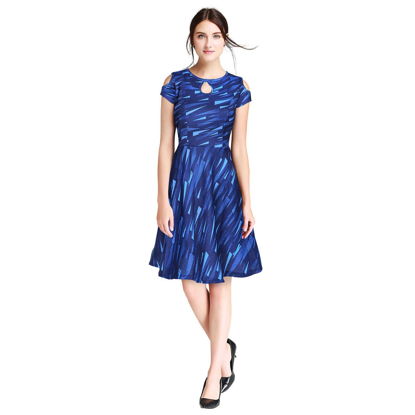 ISHA BLUE PRINTED WESTERN FROCK