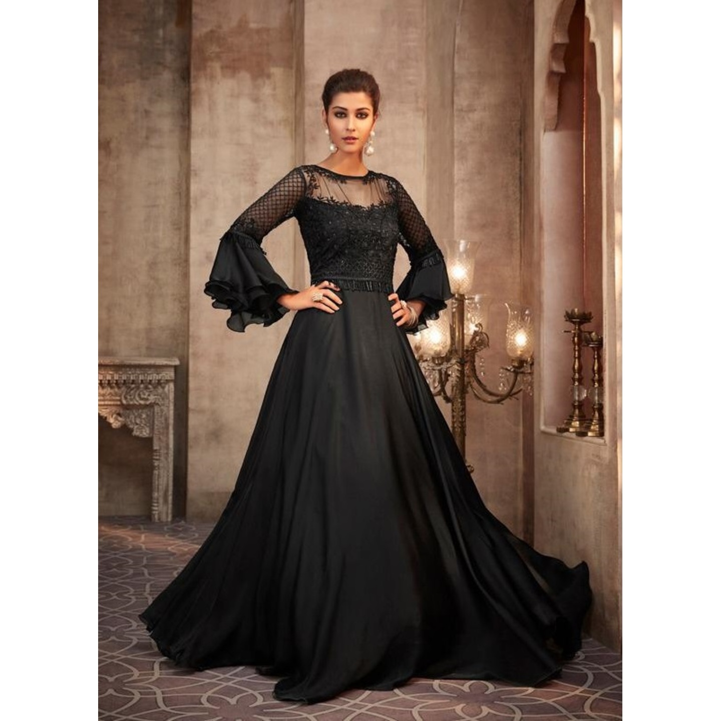 DESIGNER MOHINI GLAMOUR BLACK GOWN