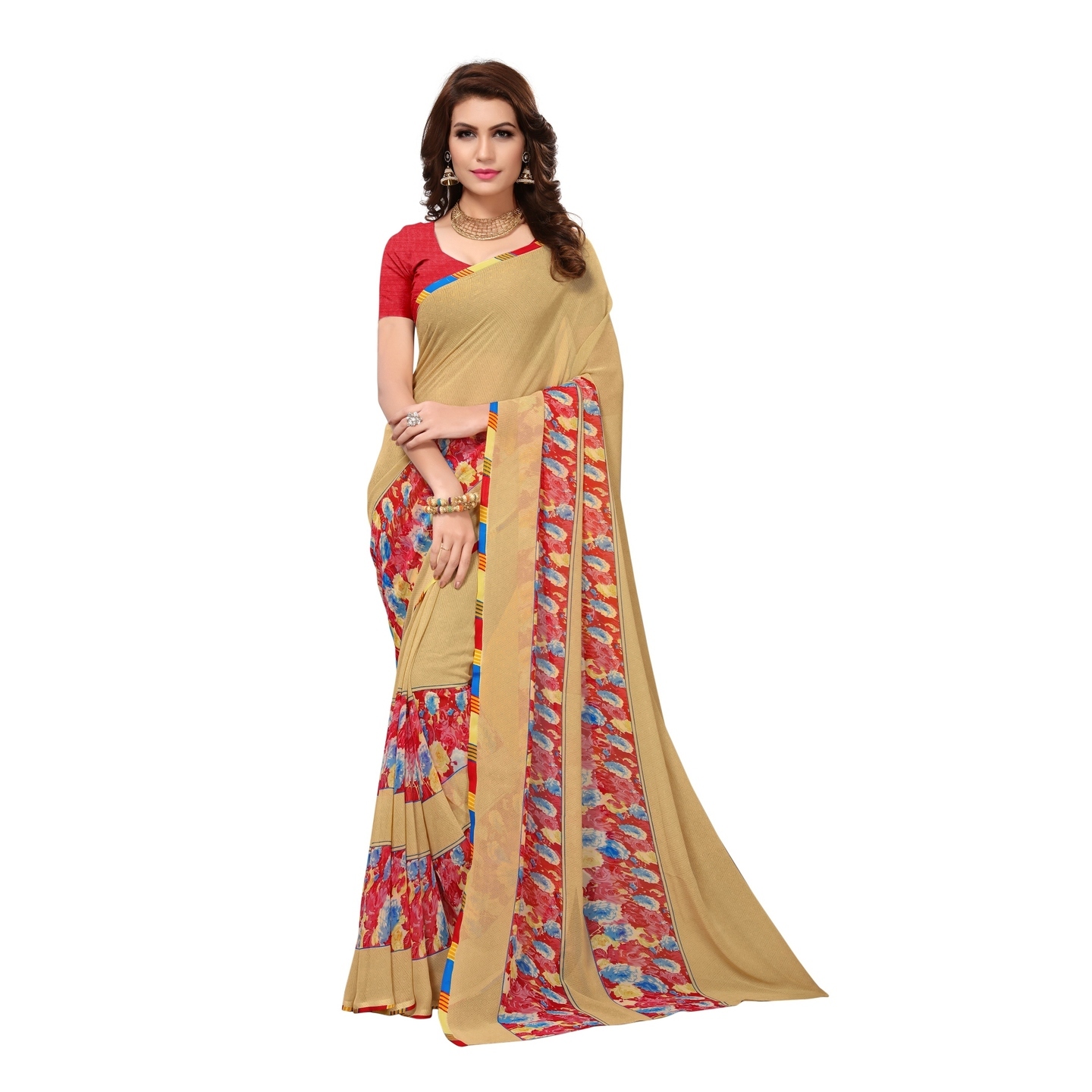 Beautiful Printed Georgette Saree with Blouse Piece